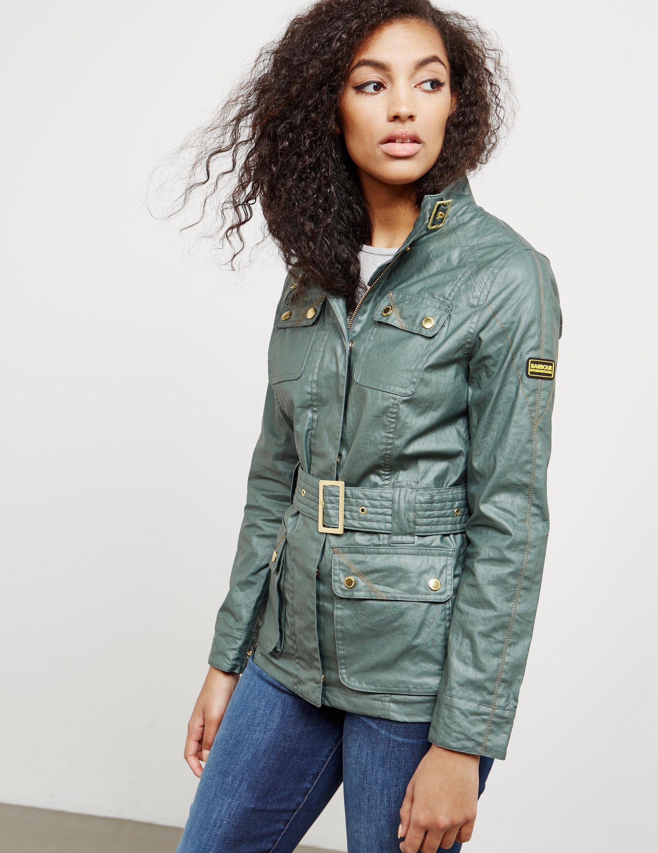 green barbour jacket womens