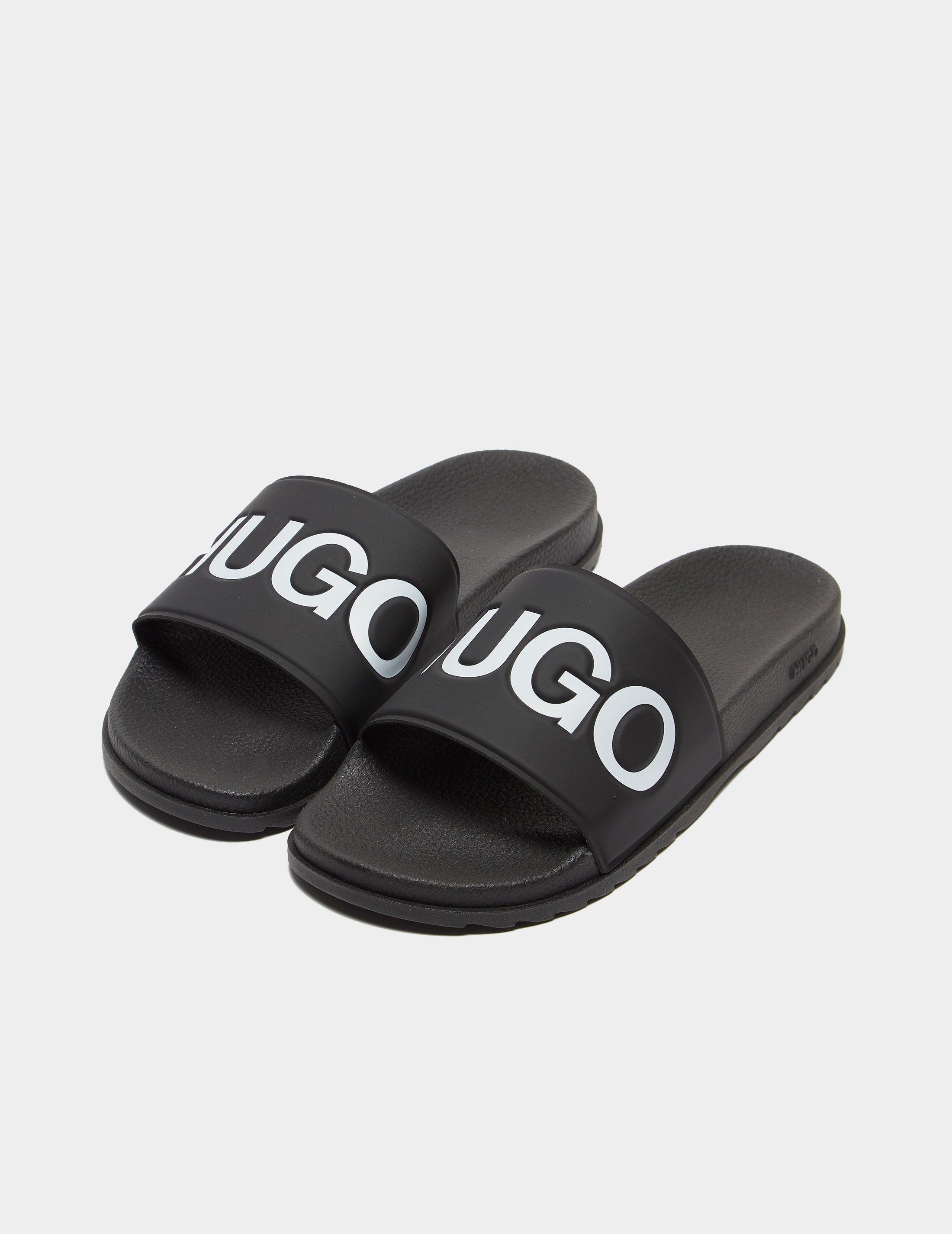 HUGO Synthetic Match Slides Black for Men - Lyst