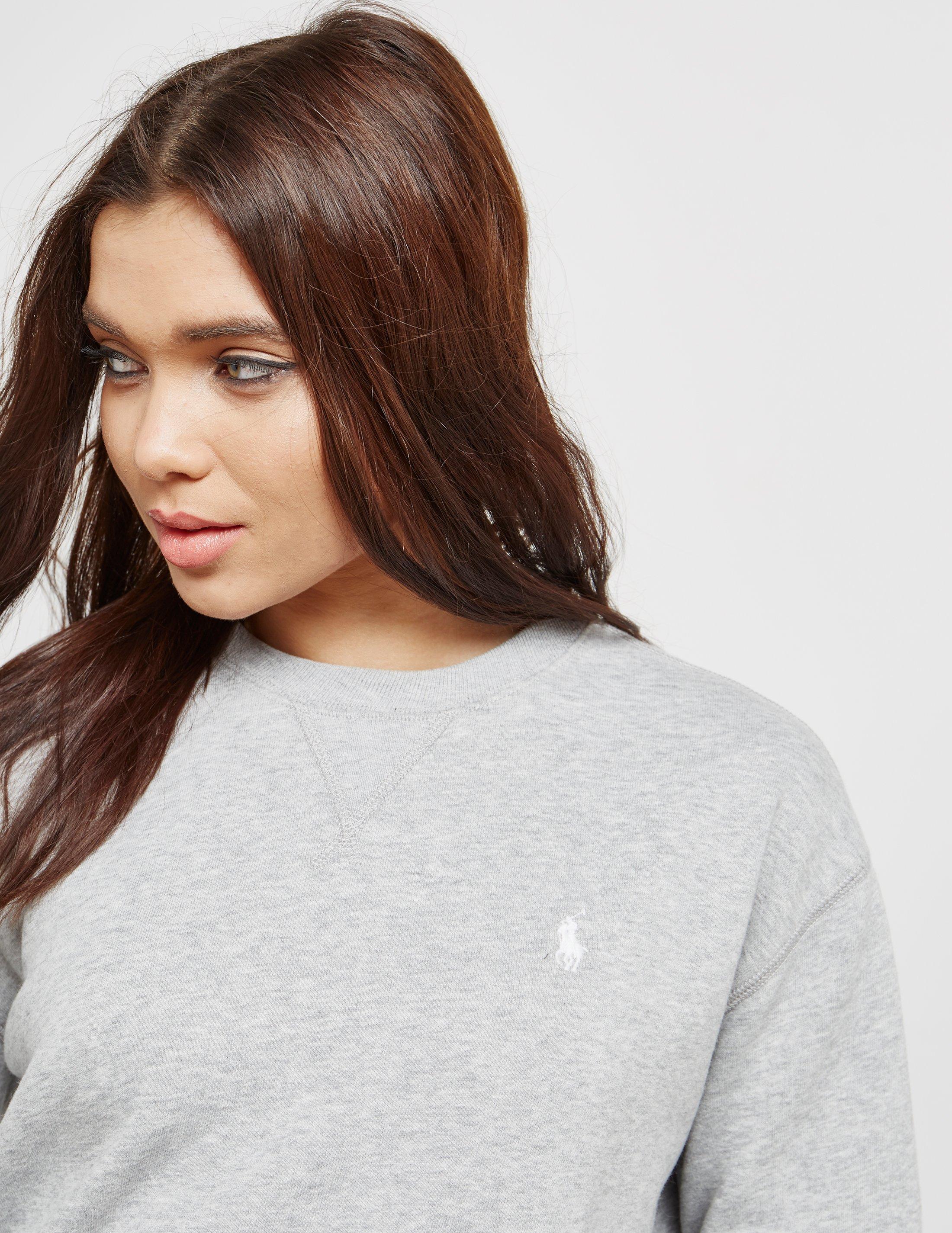 Polo Ralph Lauren Womens Crew Neck Sweatshirt Grey in Gray | Lyst