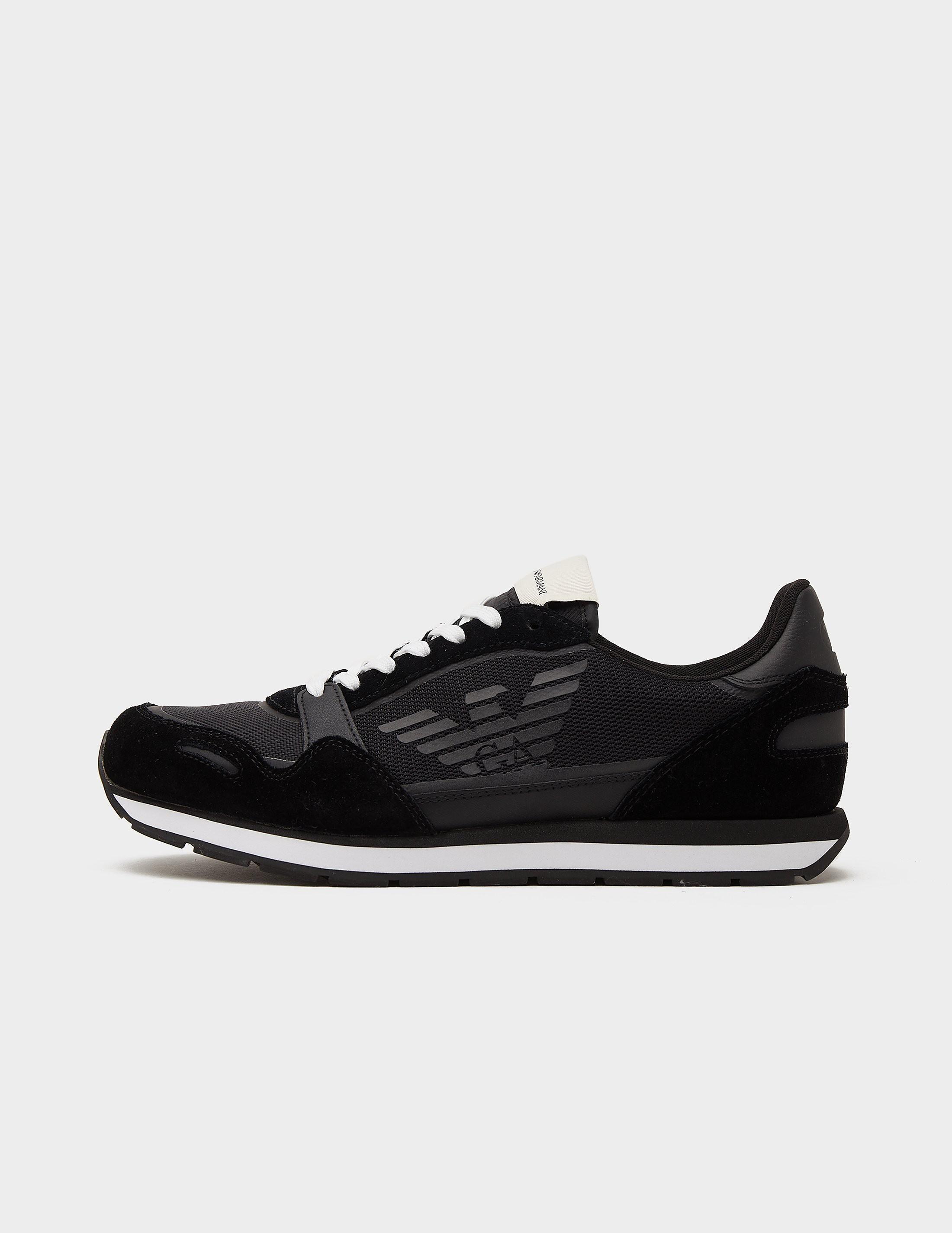 Emporio Armani Leather Eagle Runner Trainers in Black for Men | Lyst Canada