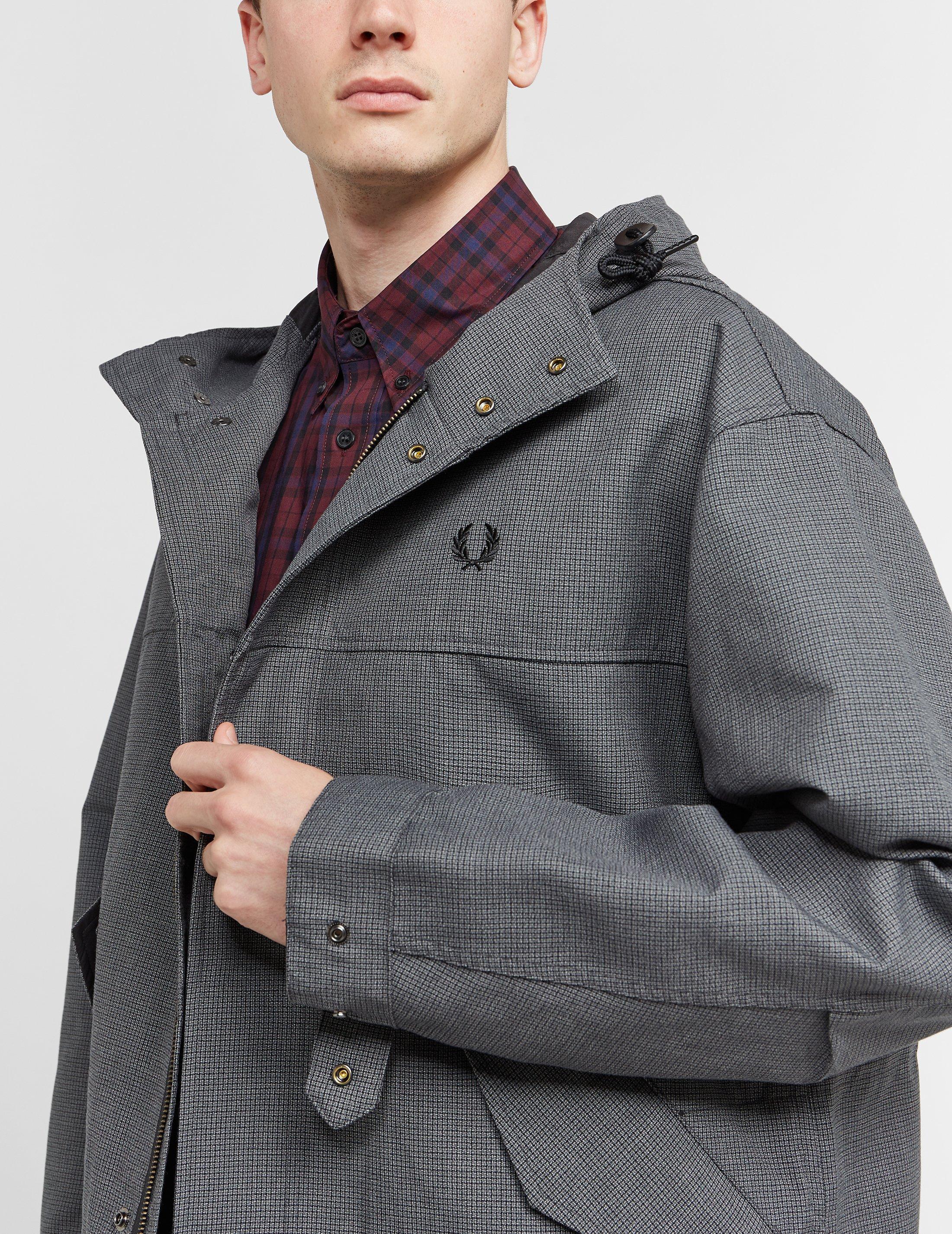 fred perry short jacquard parka jacket