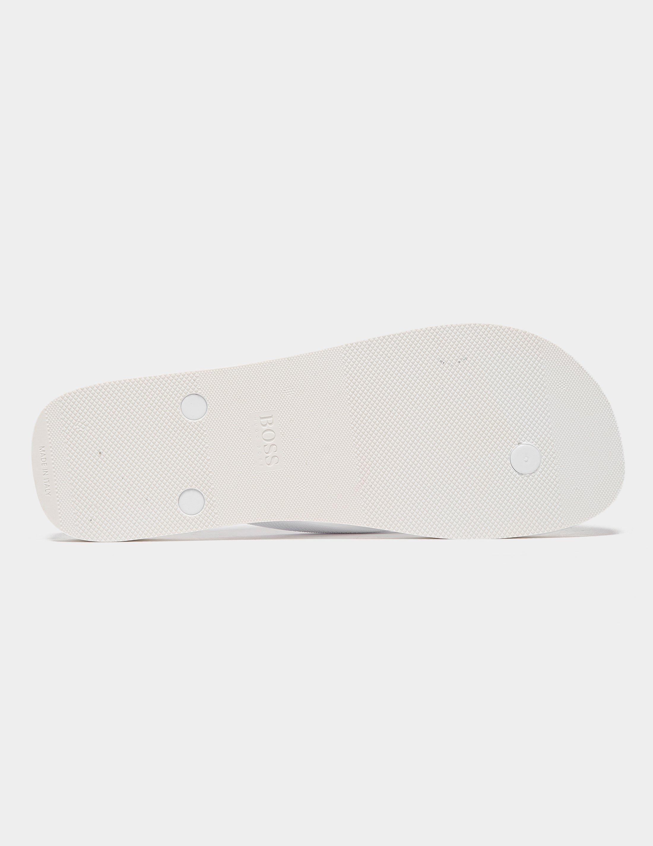 hugo boss flip flops white