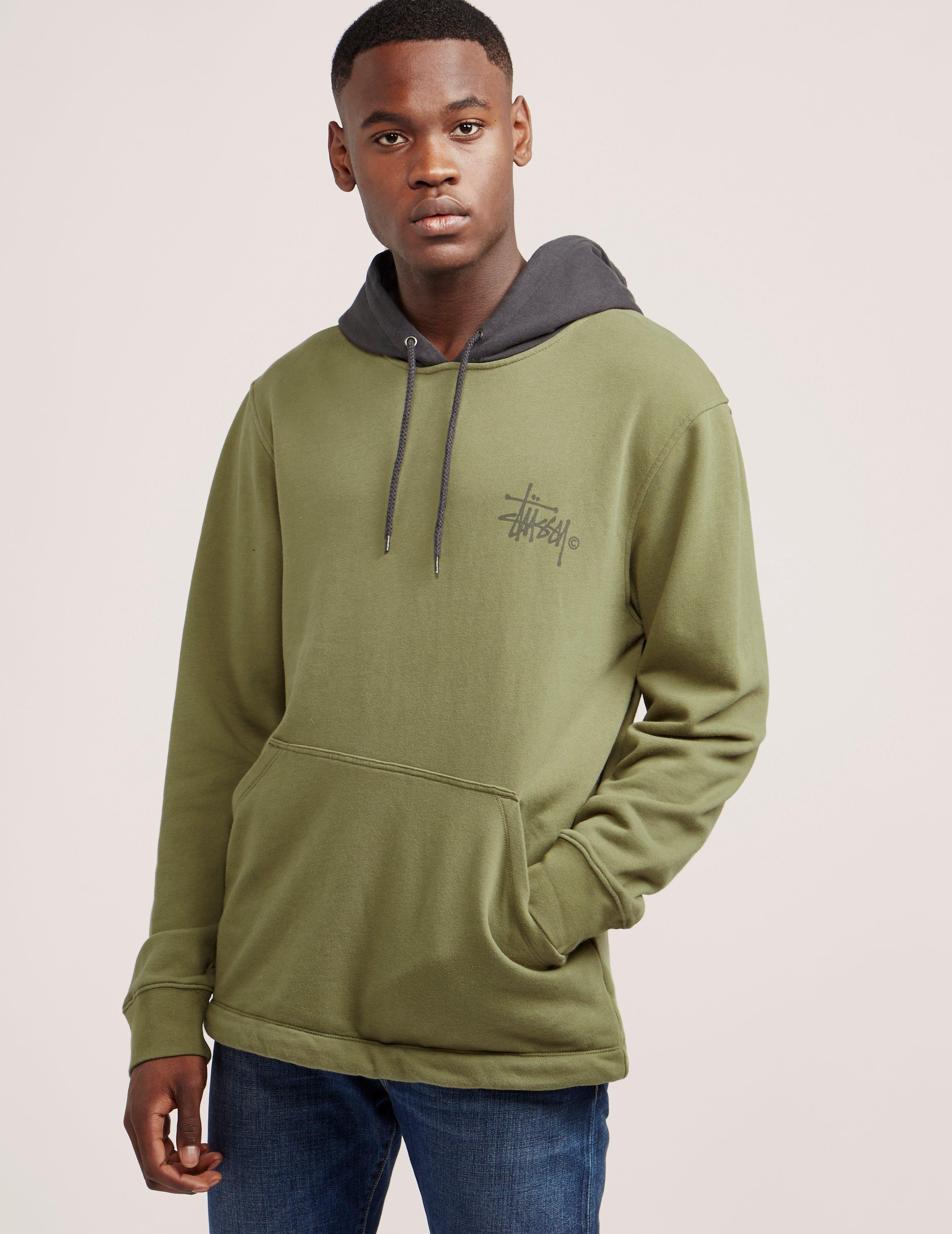 stussy two tone hoodie green