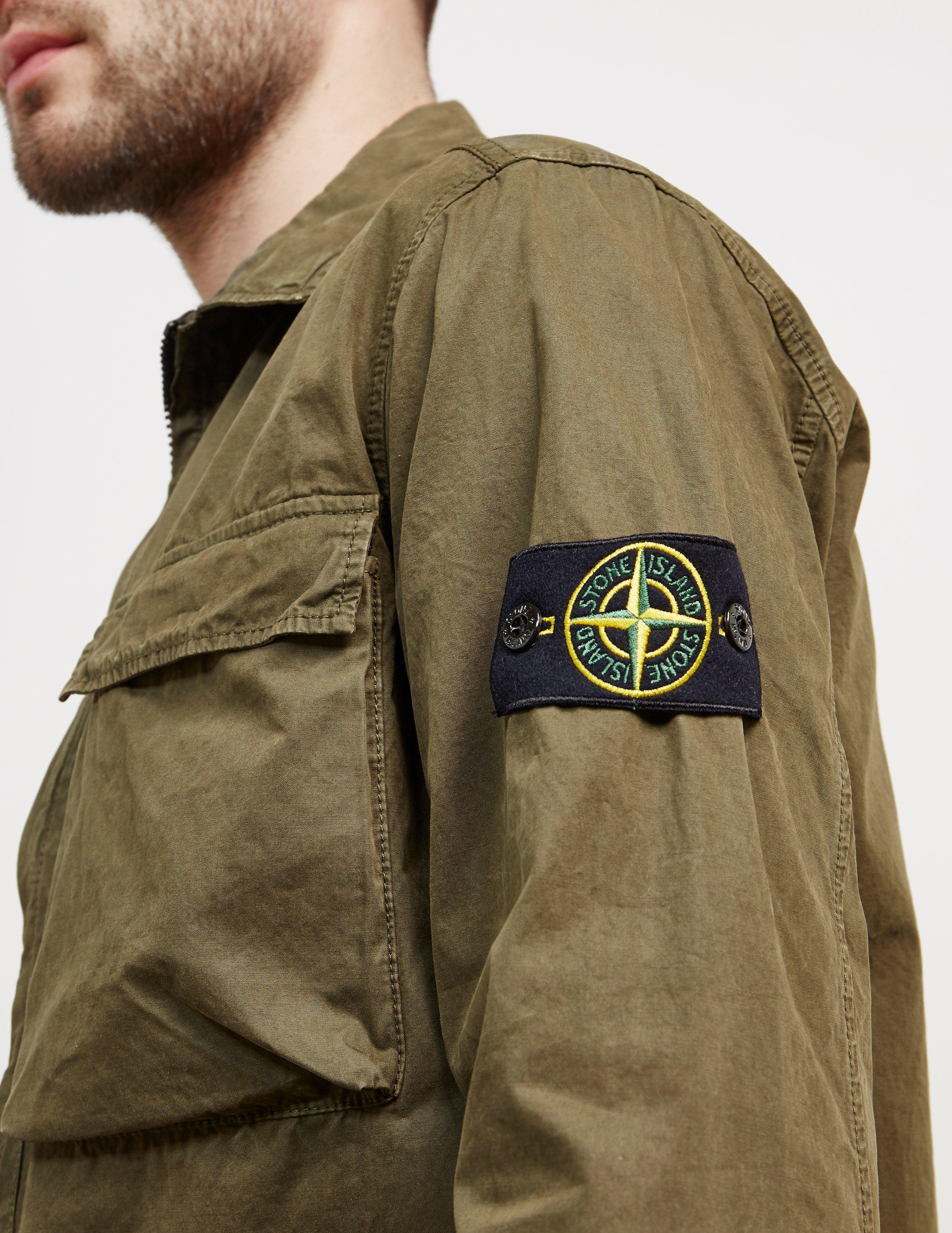 Stone Island Cotton Mens 2 Pocket Overshirt Green, Green for Men | Lyst