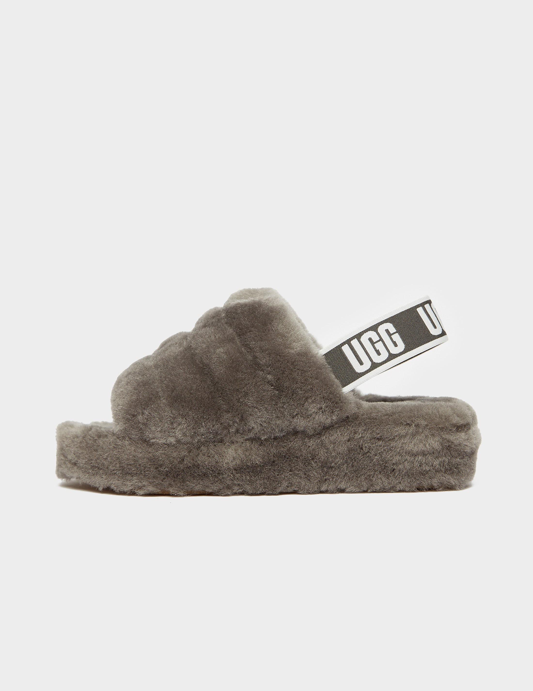 grey ugg fluff slippers