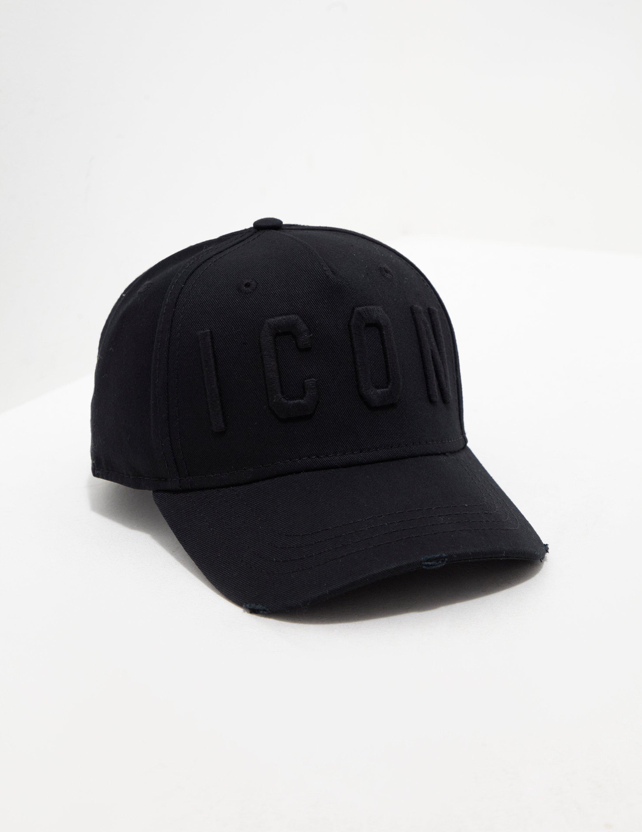 mens black icon cap