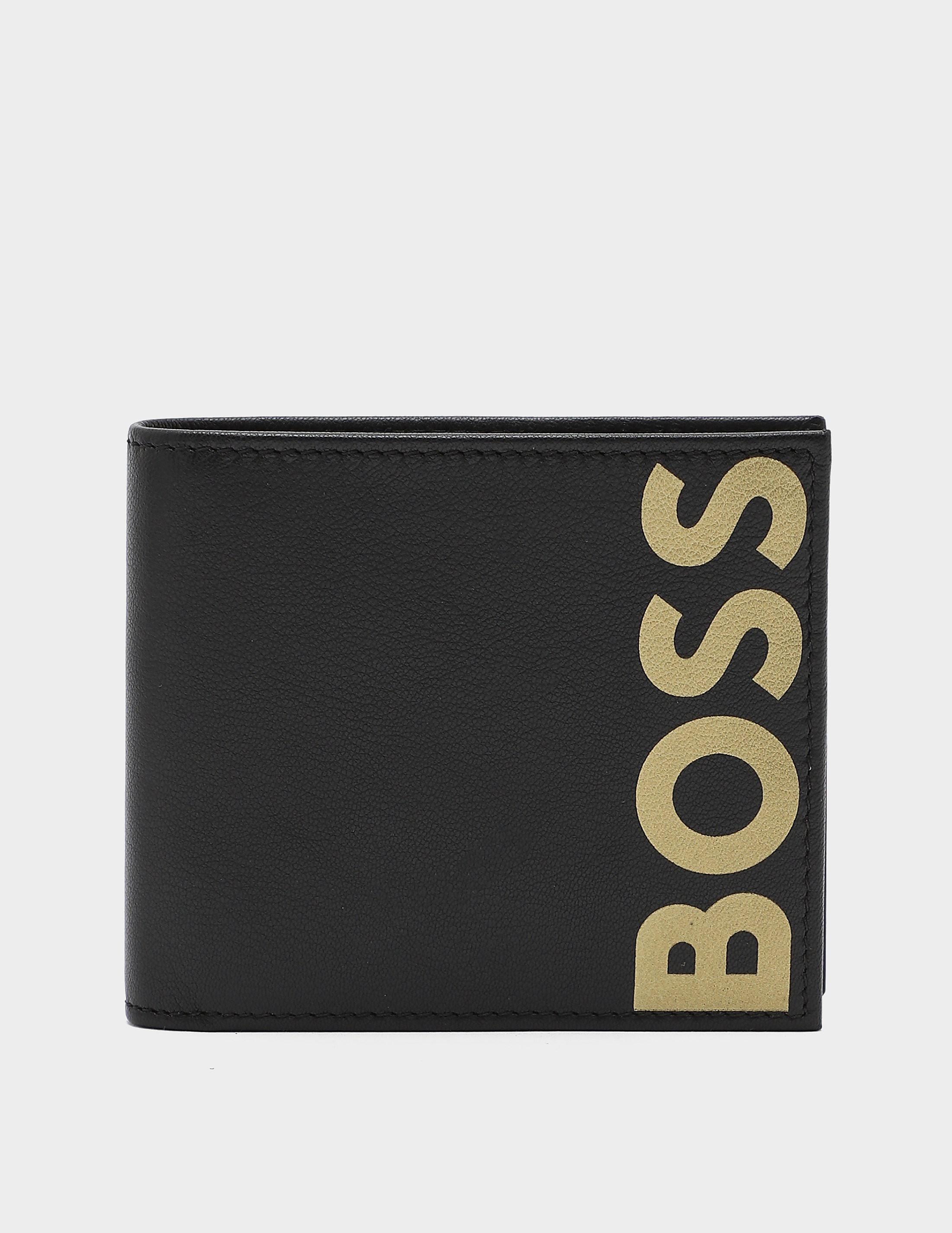 BOSS by HUGO BOSS Leather Big Logo Billfold Wallet in Black for Men