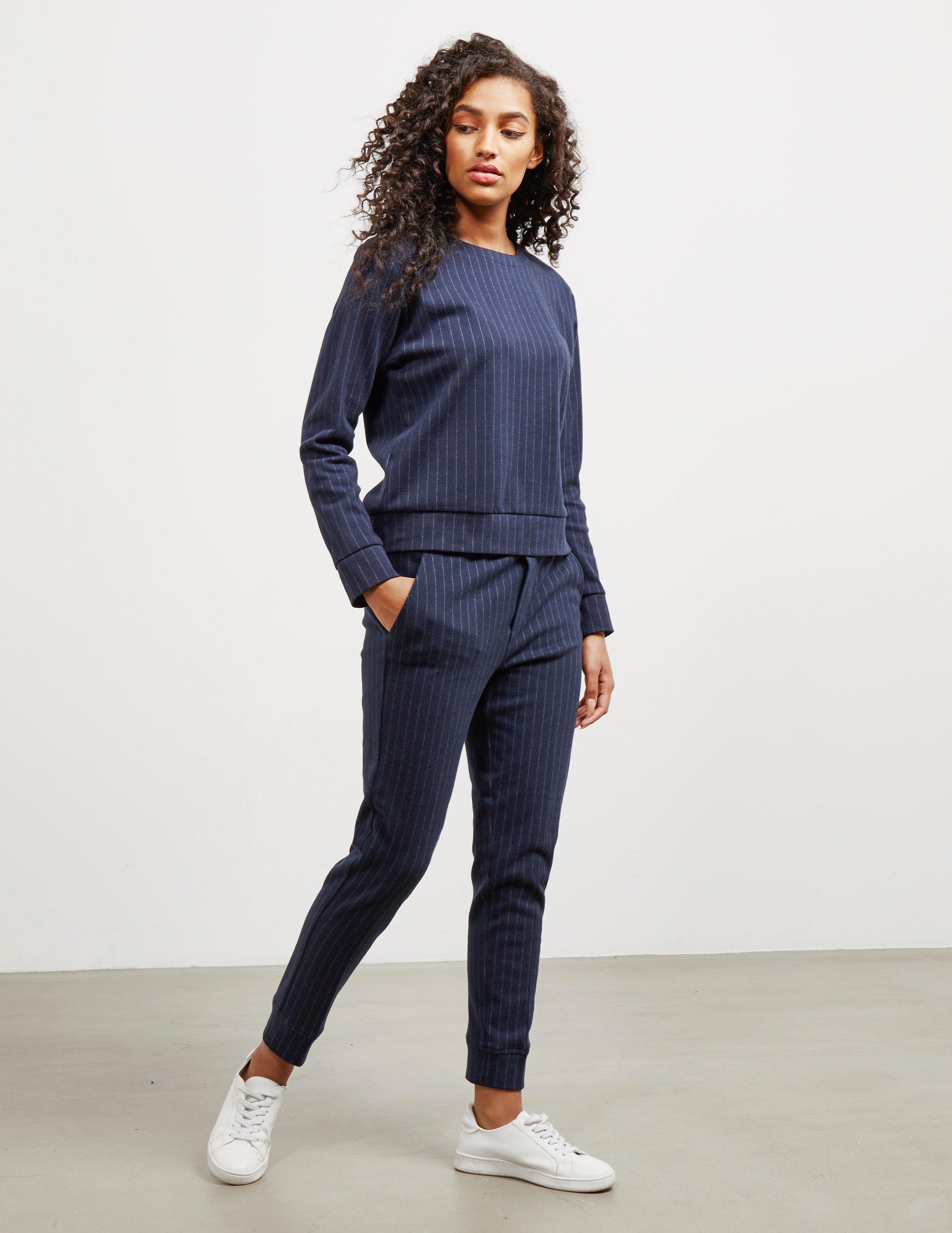 Polo Ralph Lauren Womens Cropped Pinstripe Joggers - Online Exclusive Navy  Blue | Lyst