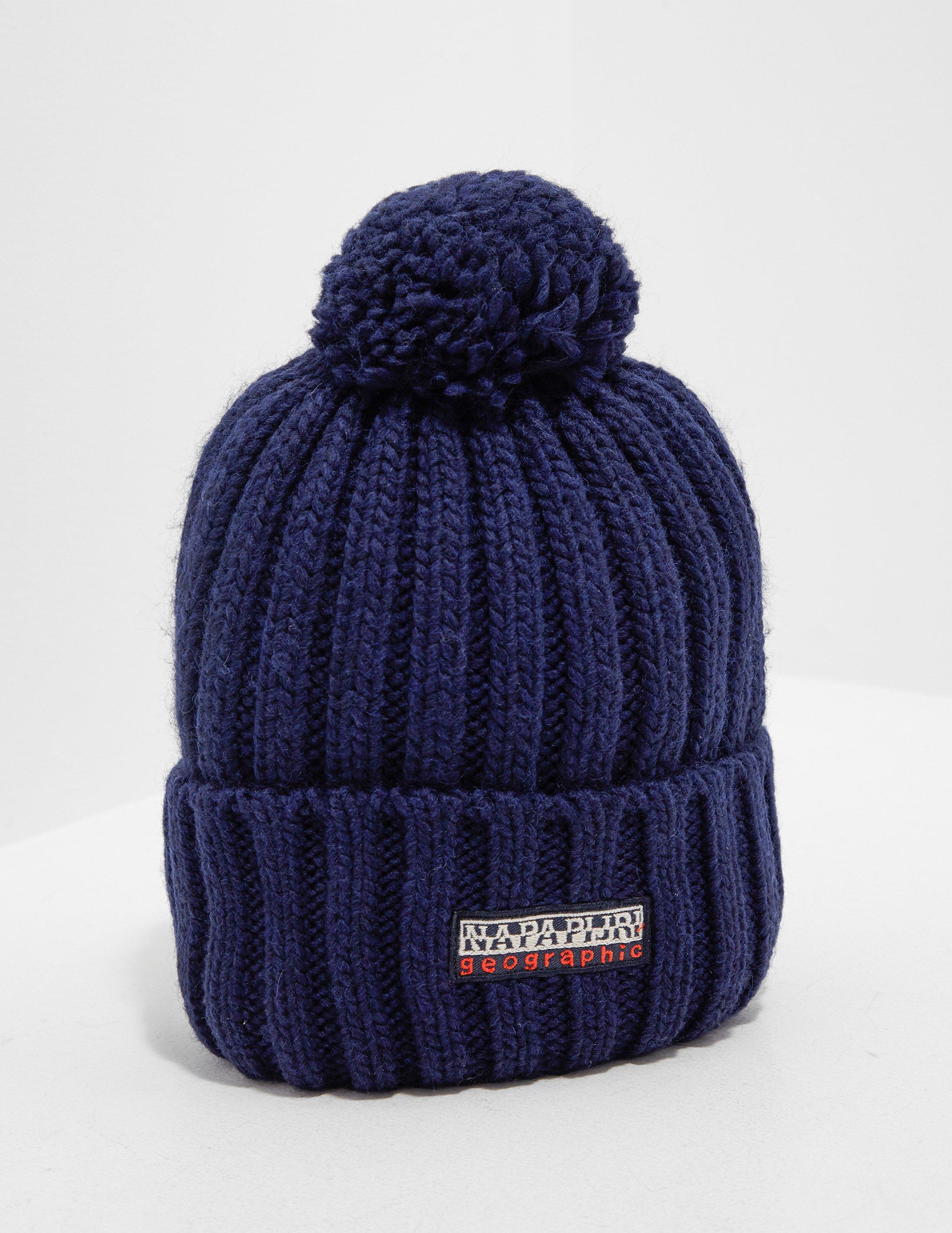 Mens navy blue bobble hat Clearance
