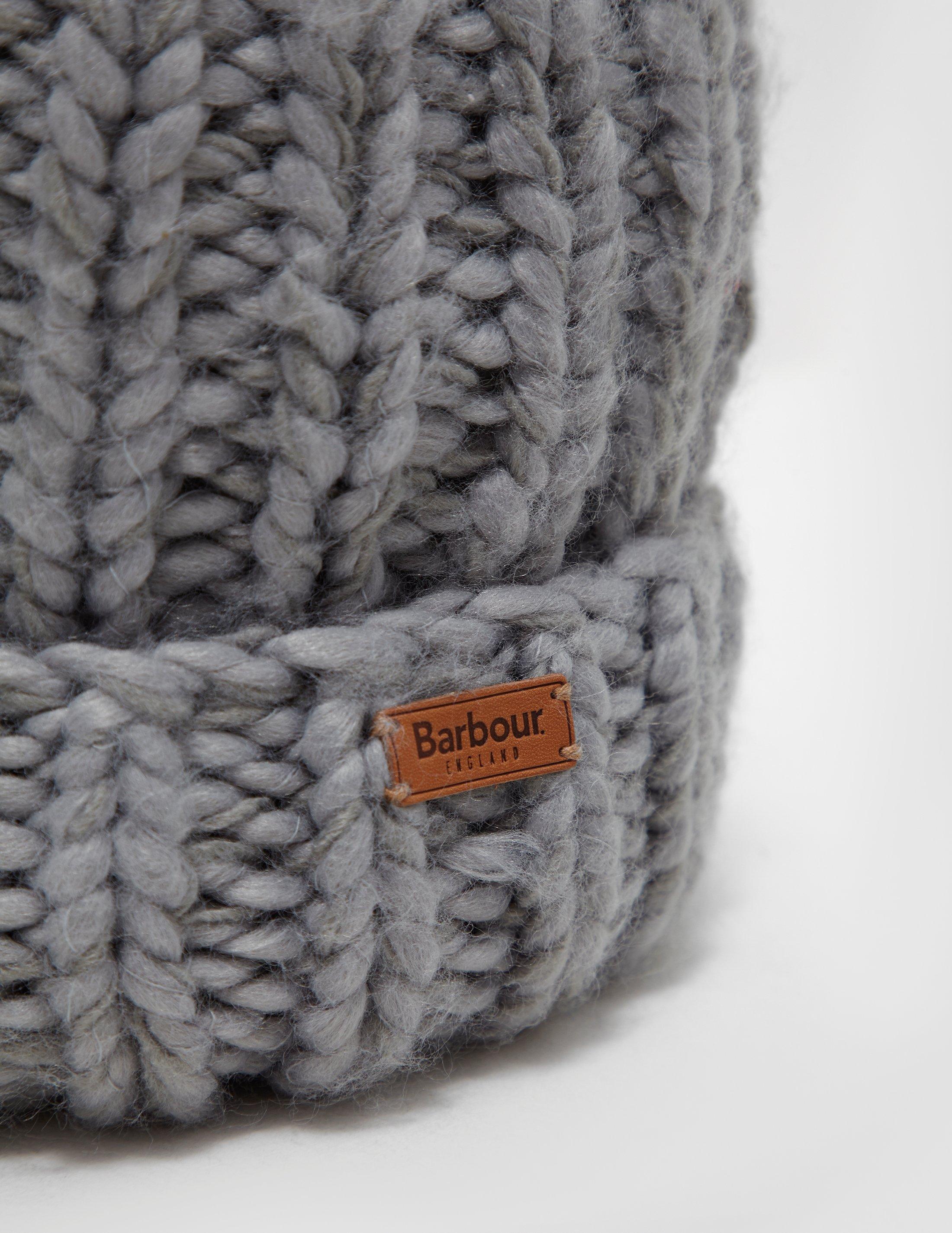 barbour hat and scarf set grey