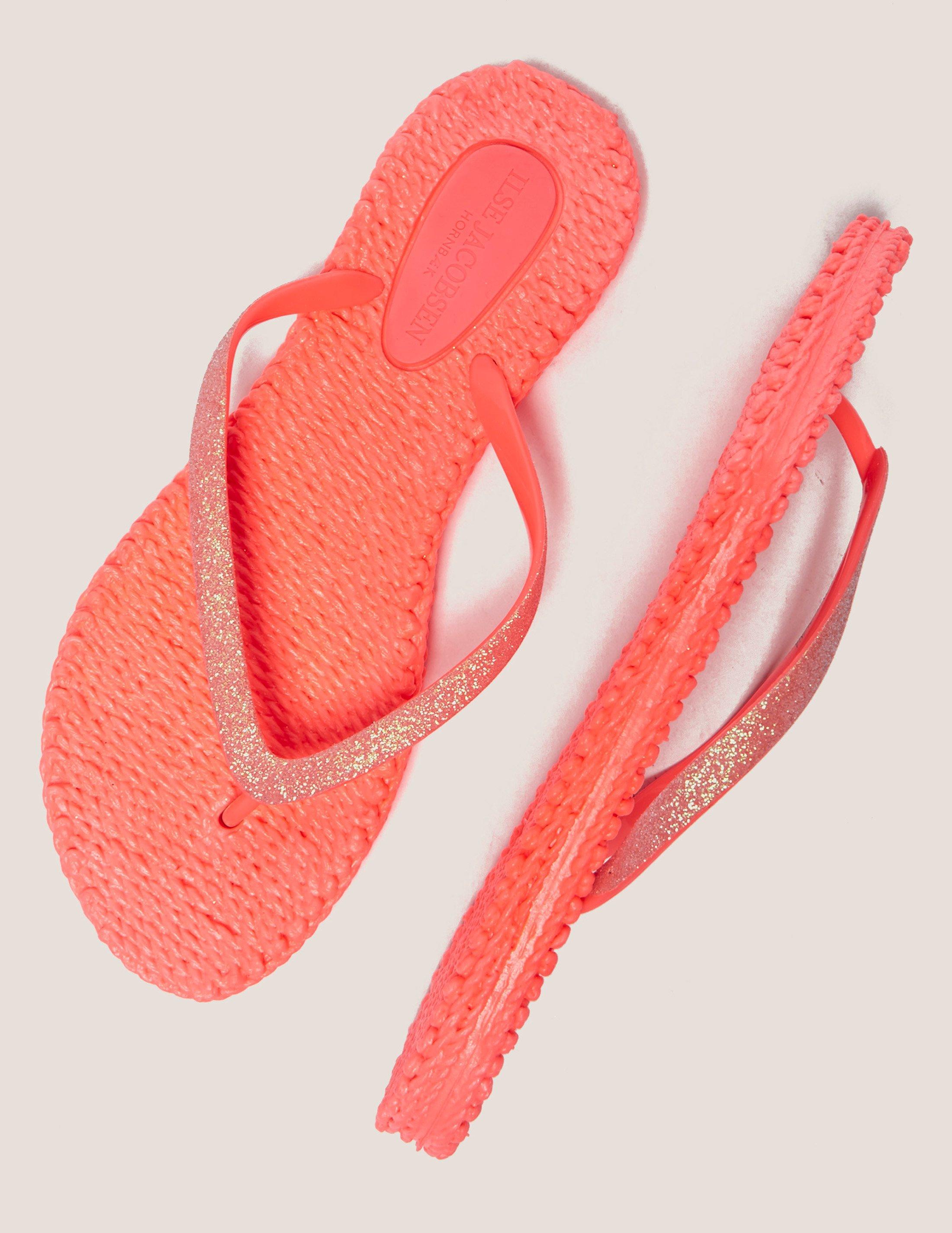 wide fit sparkly flip flops