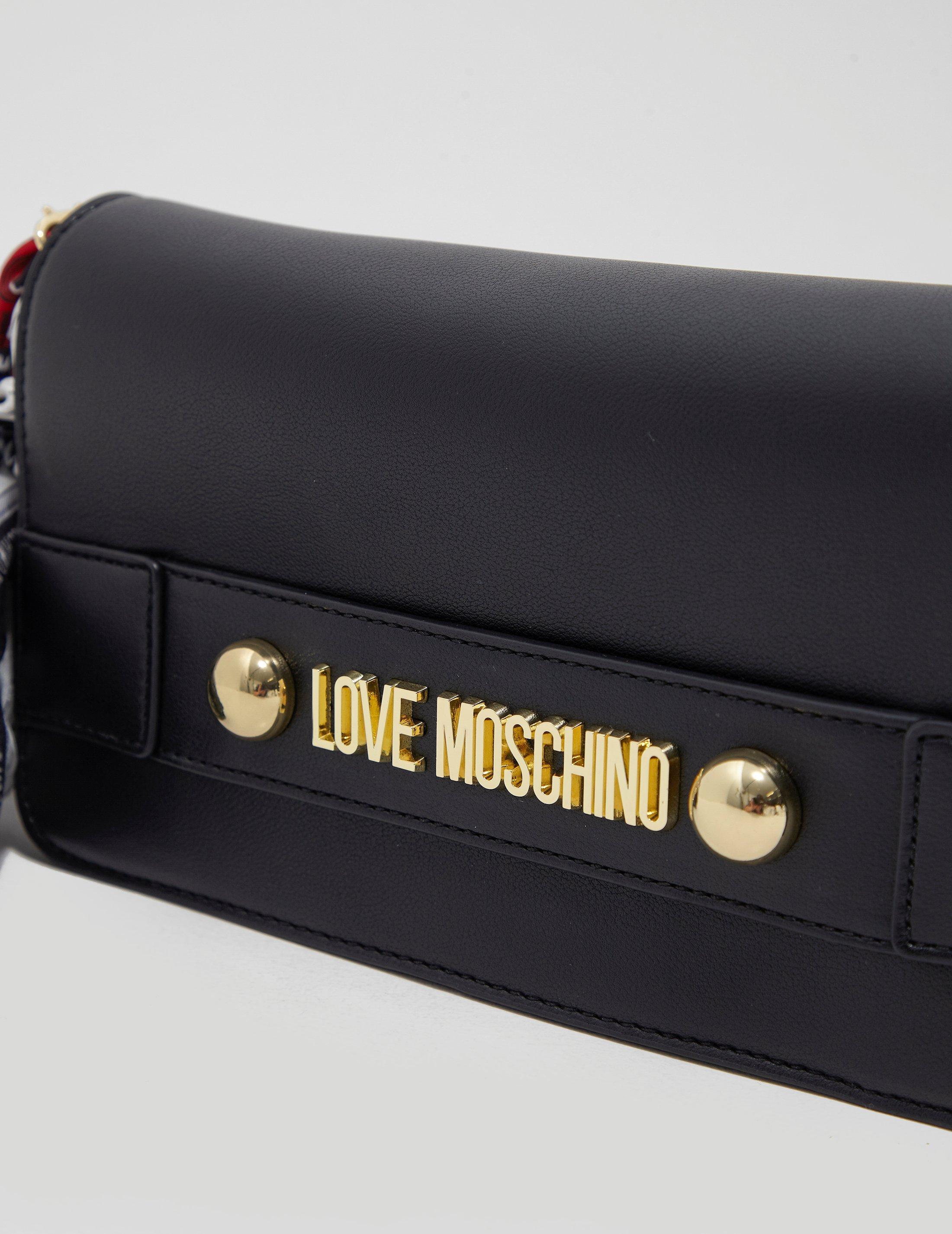 love moschino black clutch bag