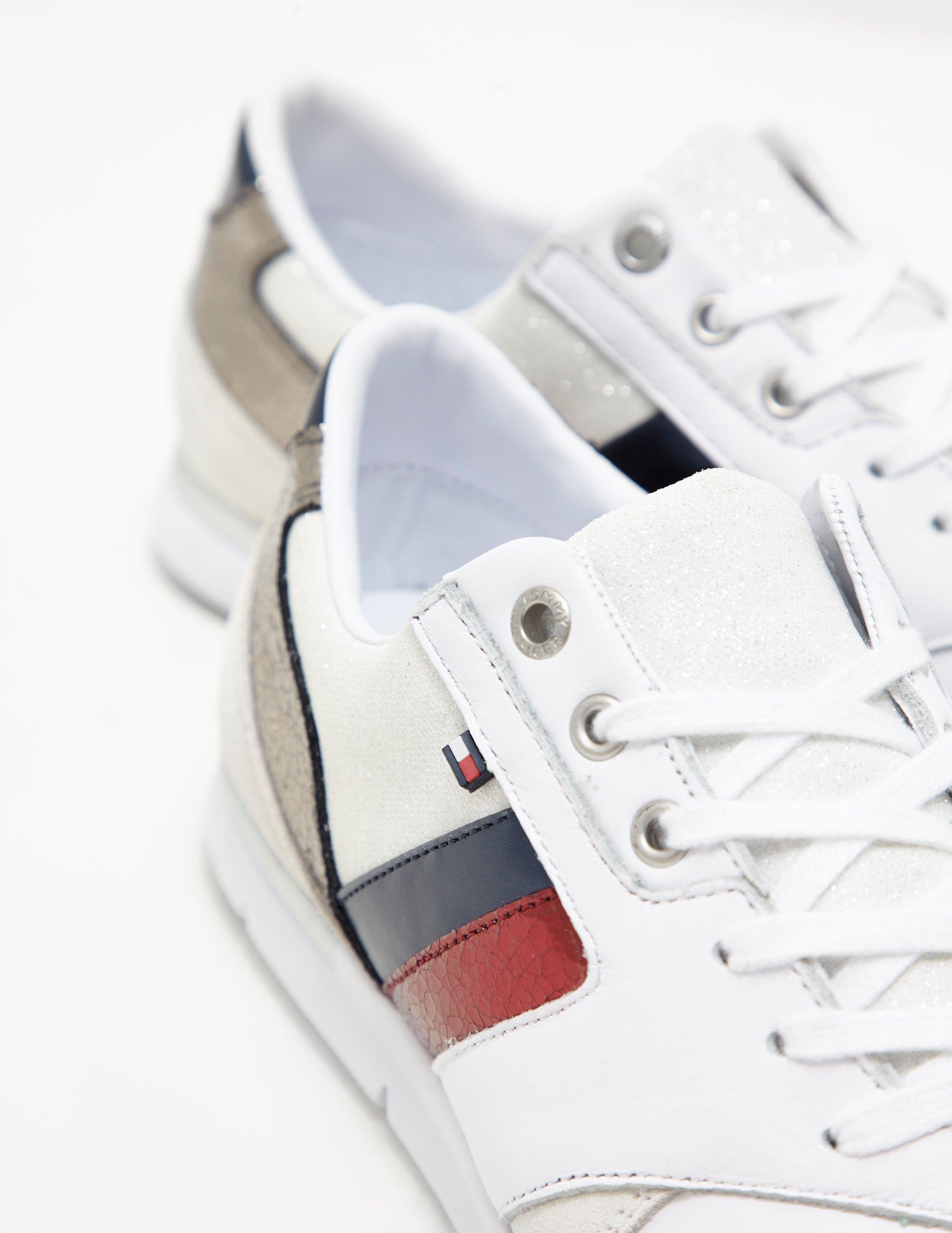 tommy hilfiger classic glitter leather trainers