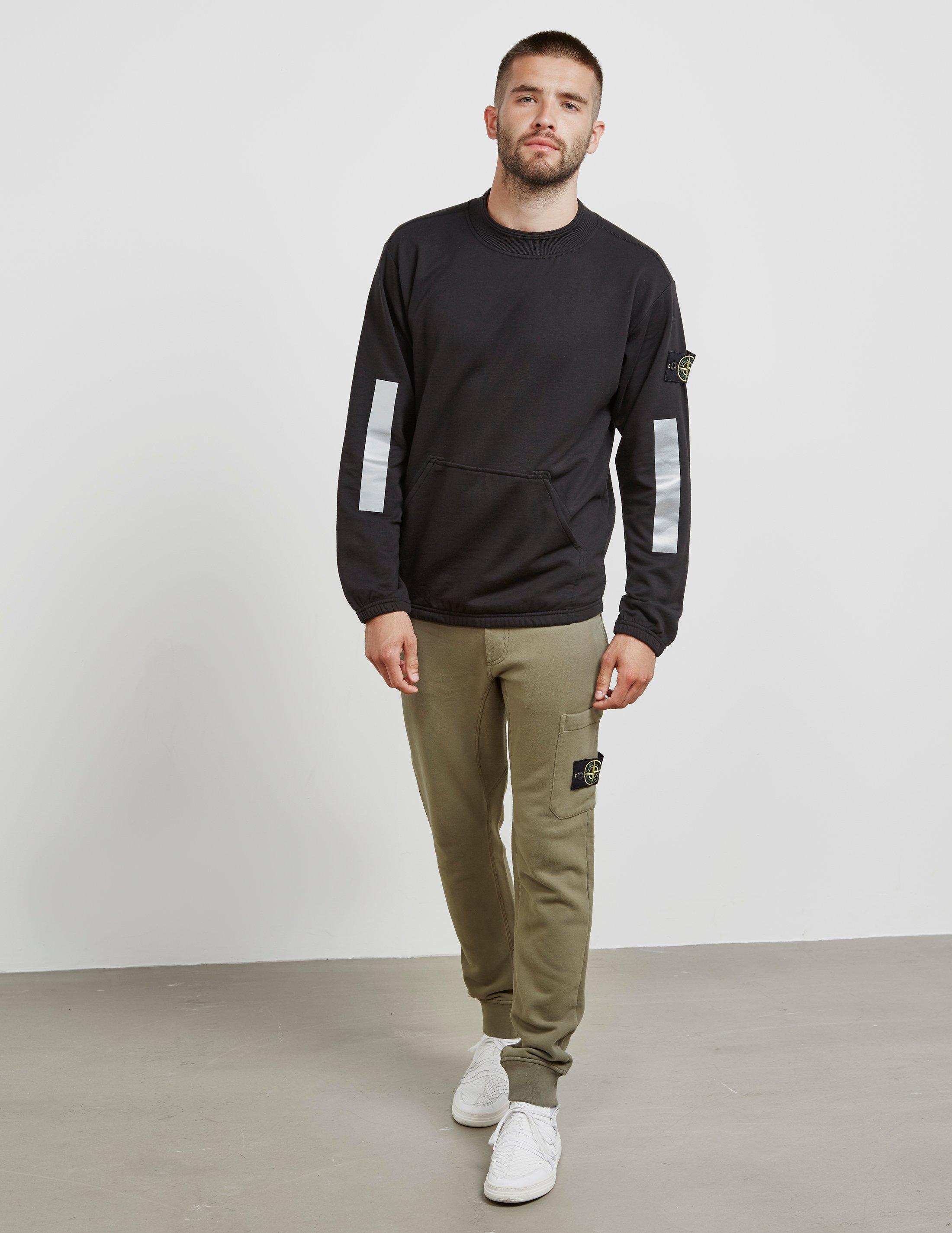 Cotton Mens Reflective Sweatshirt Black 