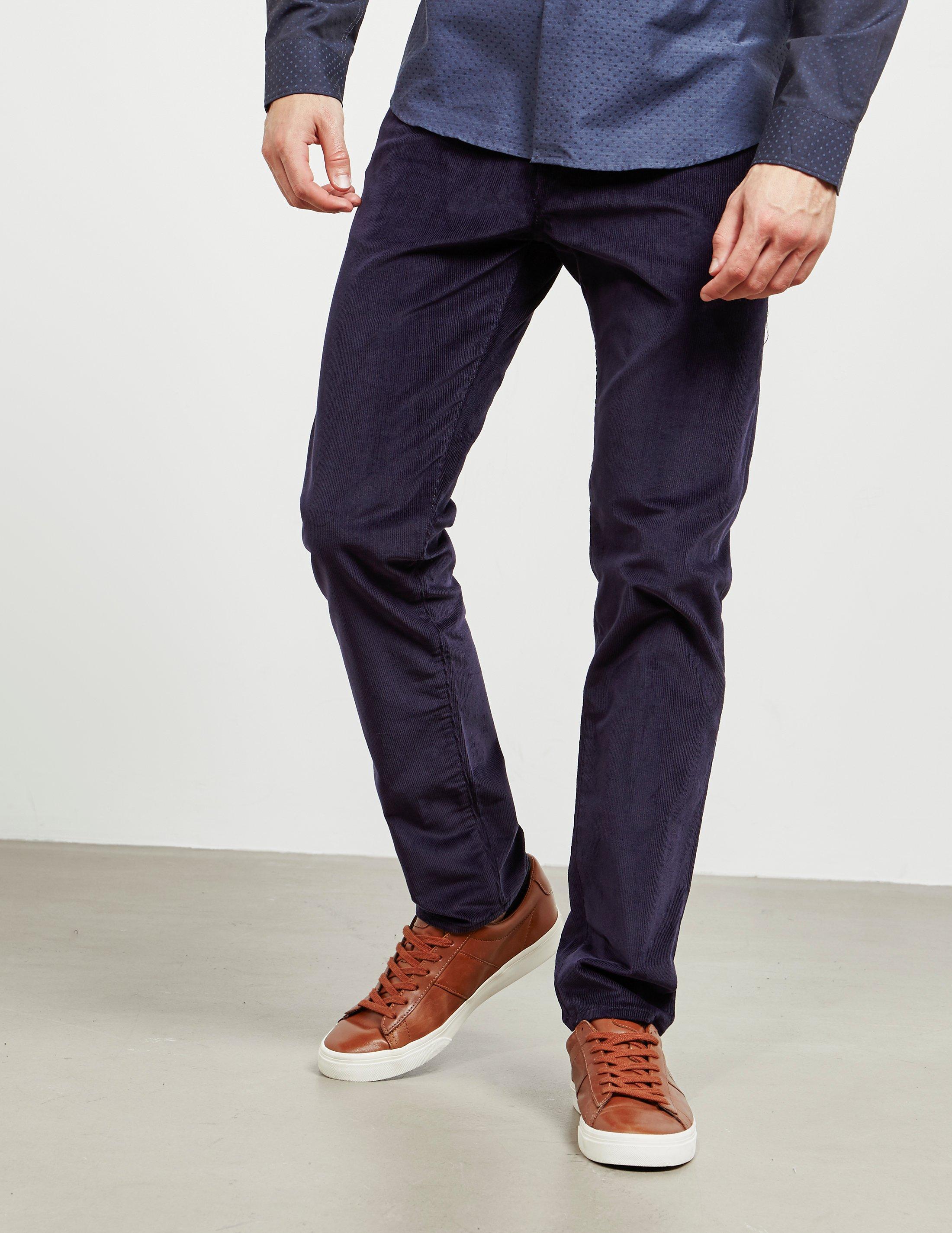 PS by Paul Smith Tapered Corduroy Trousers Navy Blue for Men - Lyst