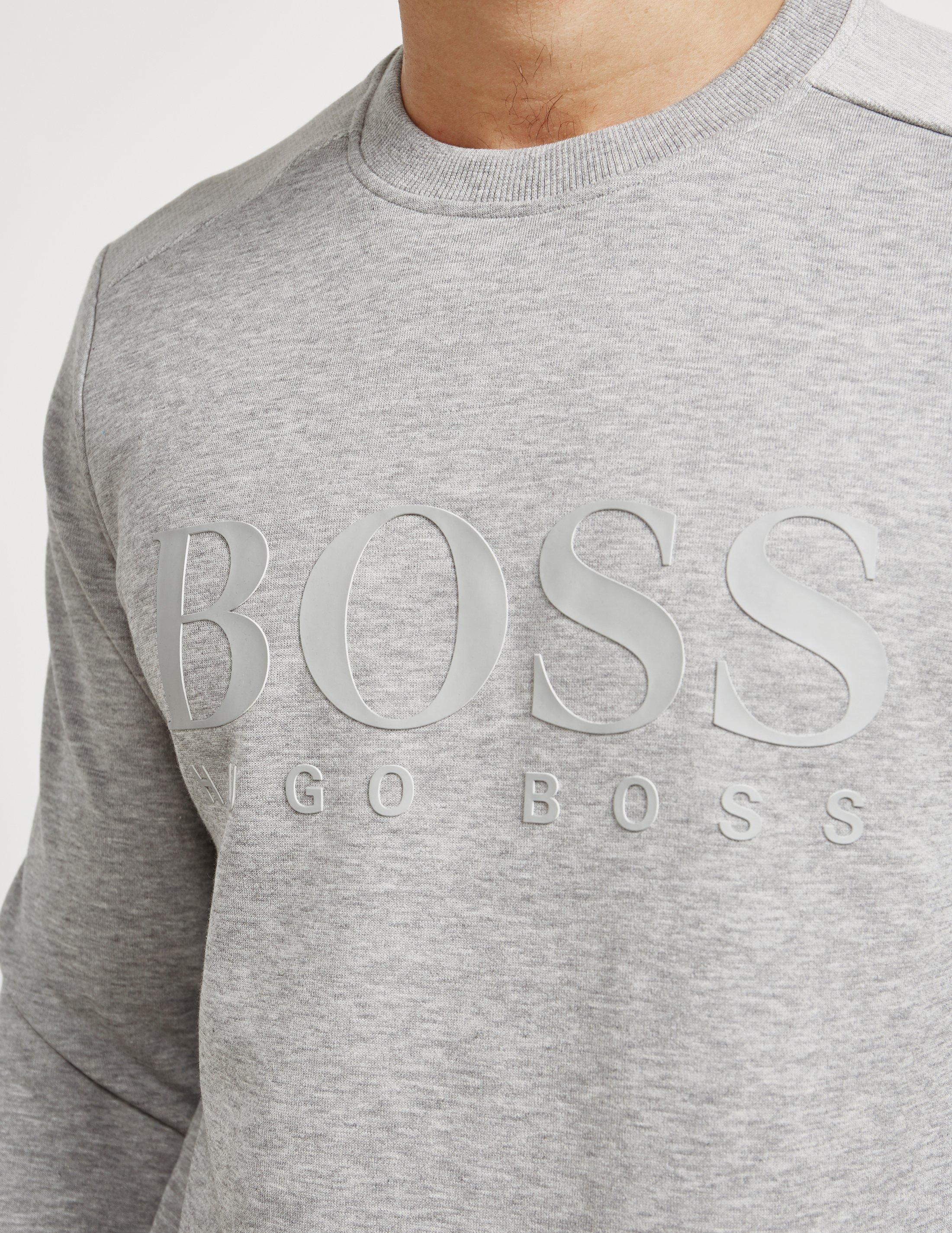 BOSS Cotton Mens Salbo Sweatshirt Grey in Gray for Men Lyst