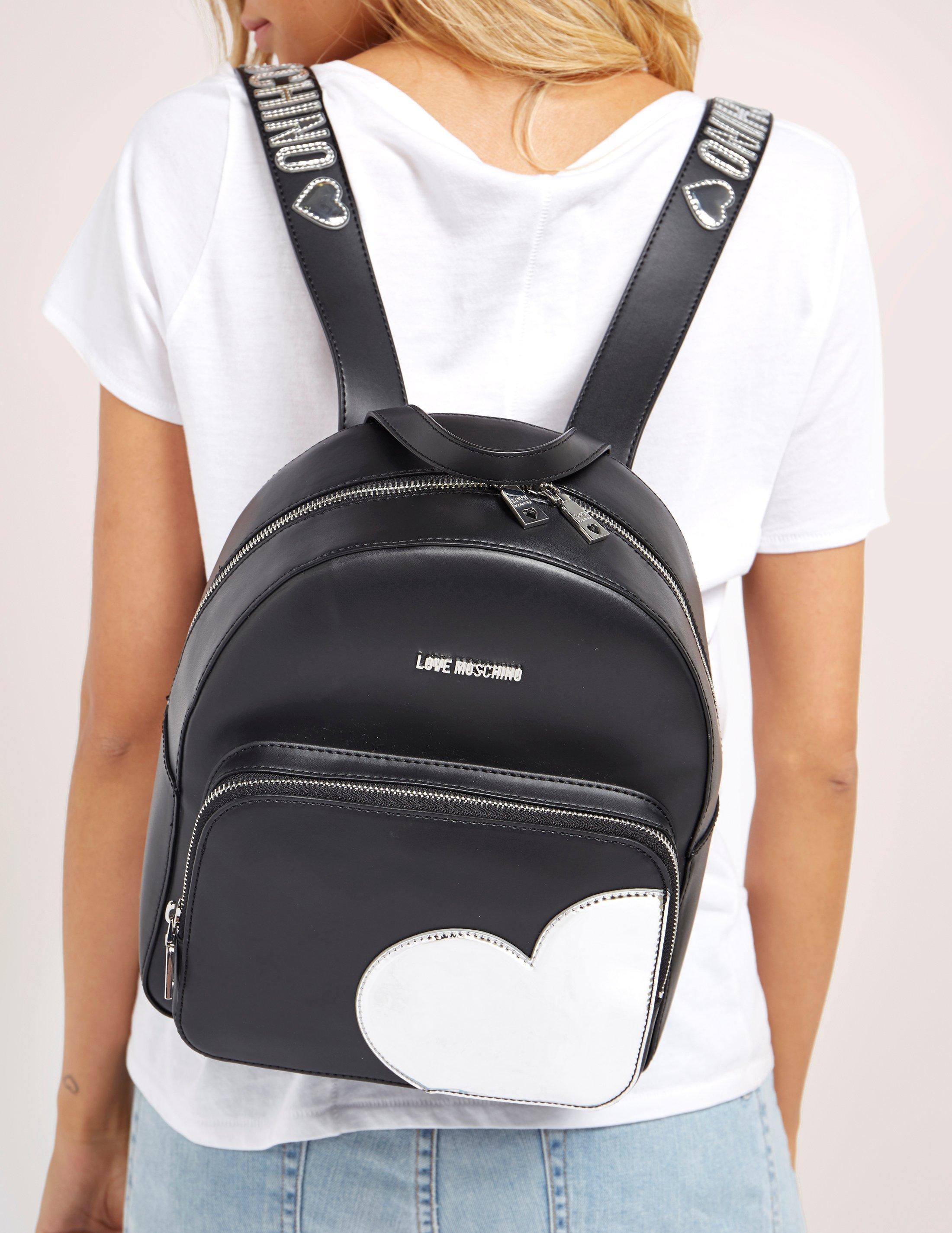 moschino heart backpack
