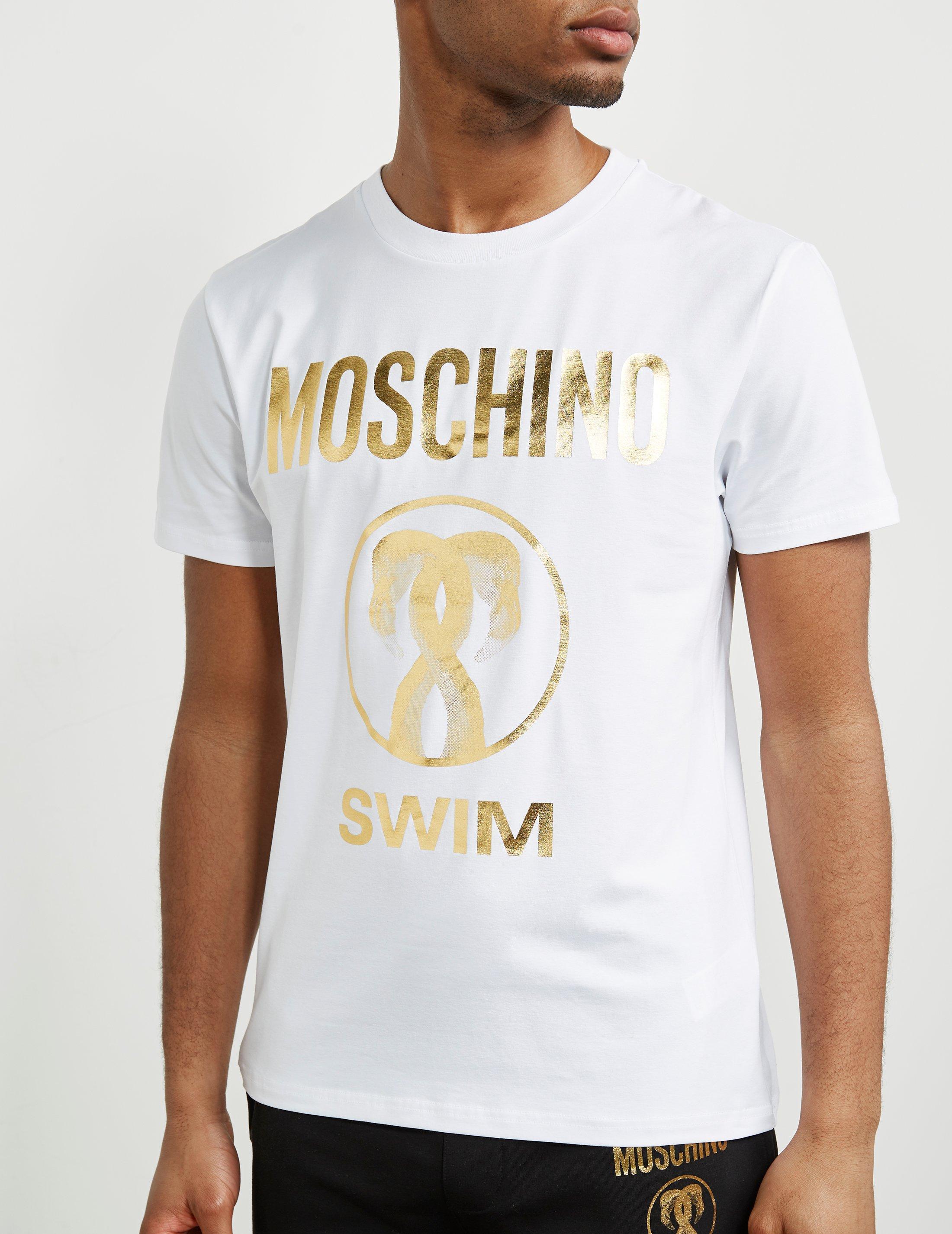 Moschino Cotton Swim Flamingo Short Sleeve T-shirt White for Men - Lyst