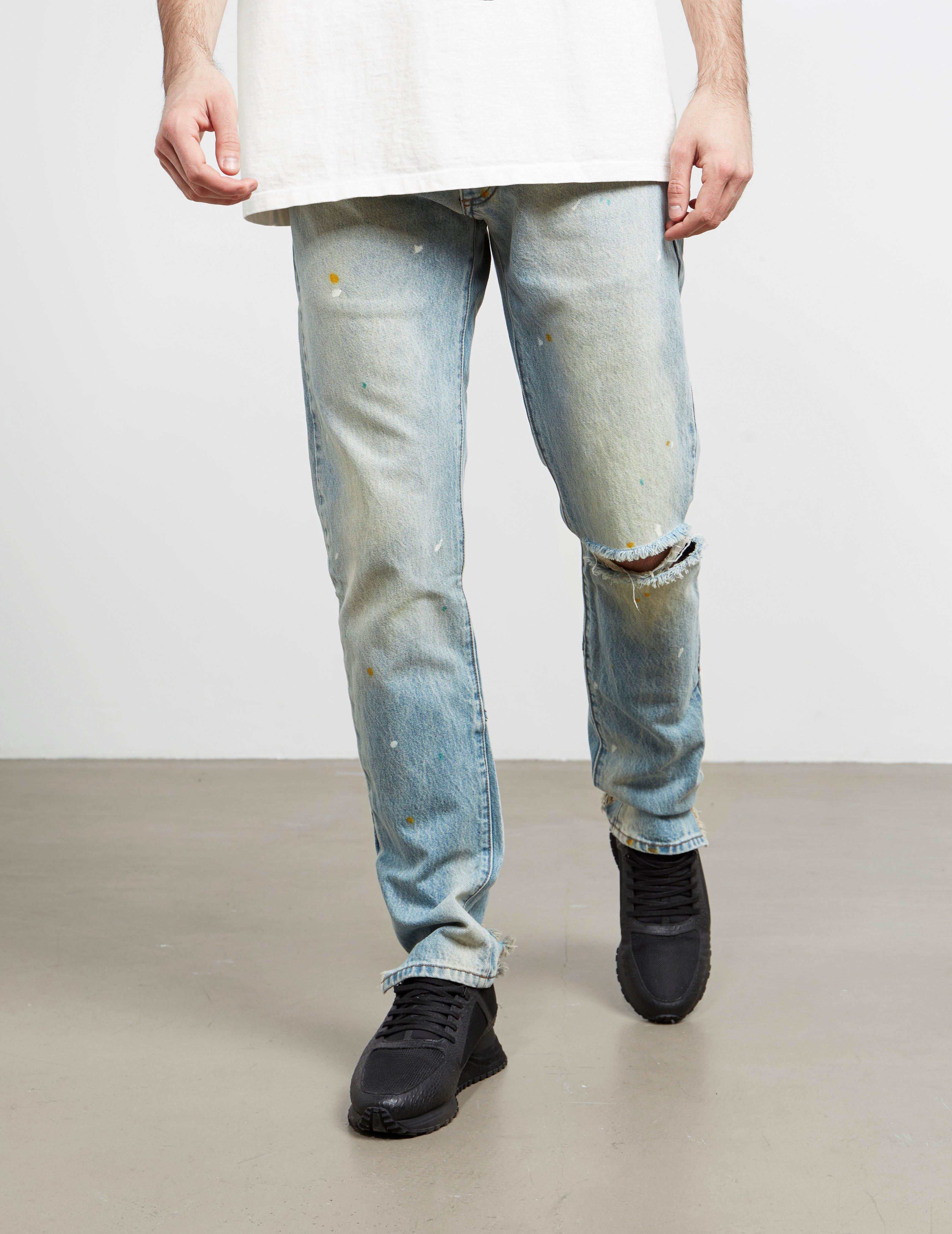 Rhude Denim Destroyed Jeans Blue for 