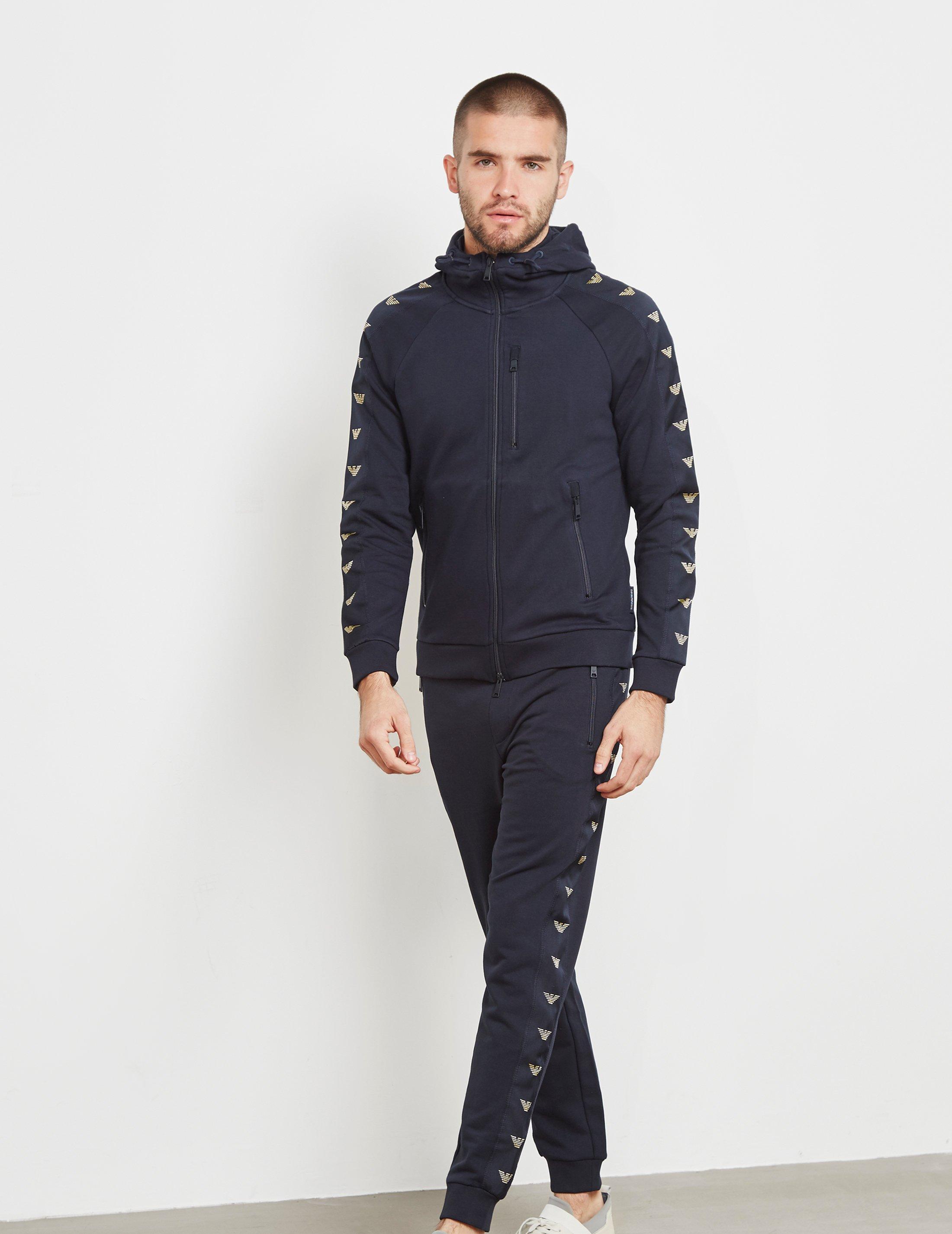 emporio armani eagle tape full zip hoodie