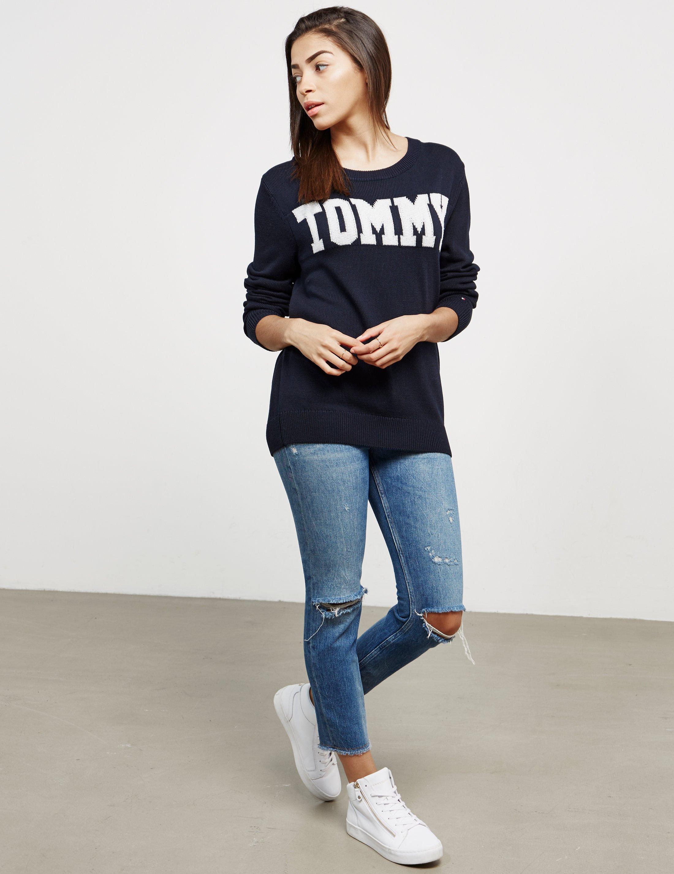 tommy hilfiger black jumper womens
