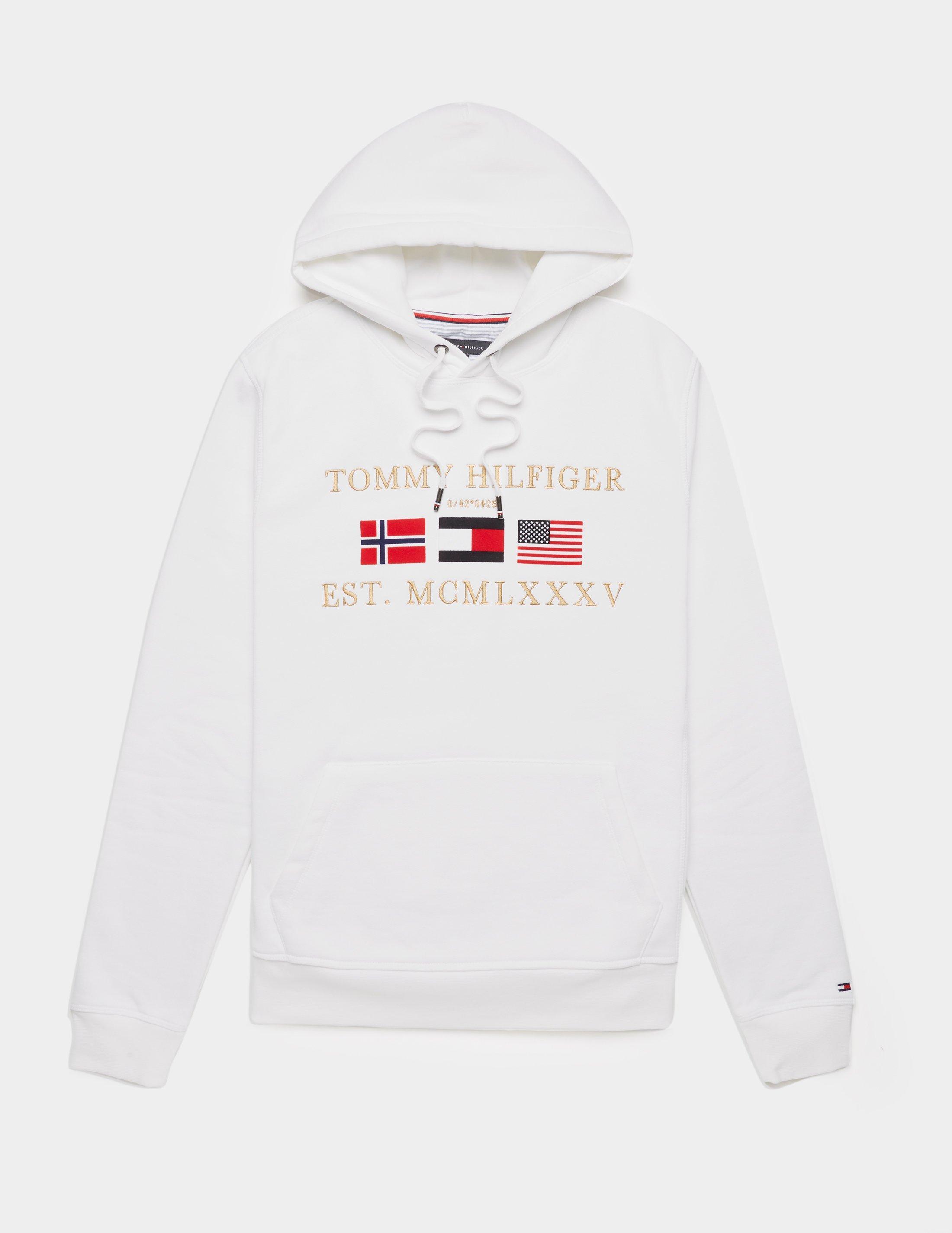 white tommy hilfiger hoodie mens