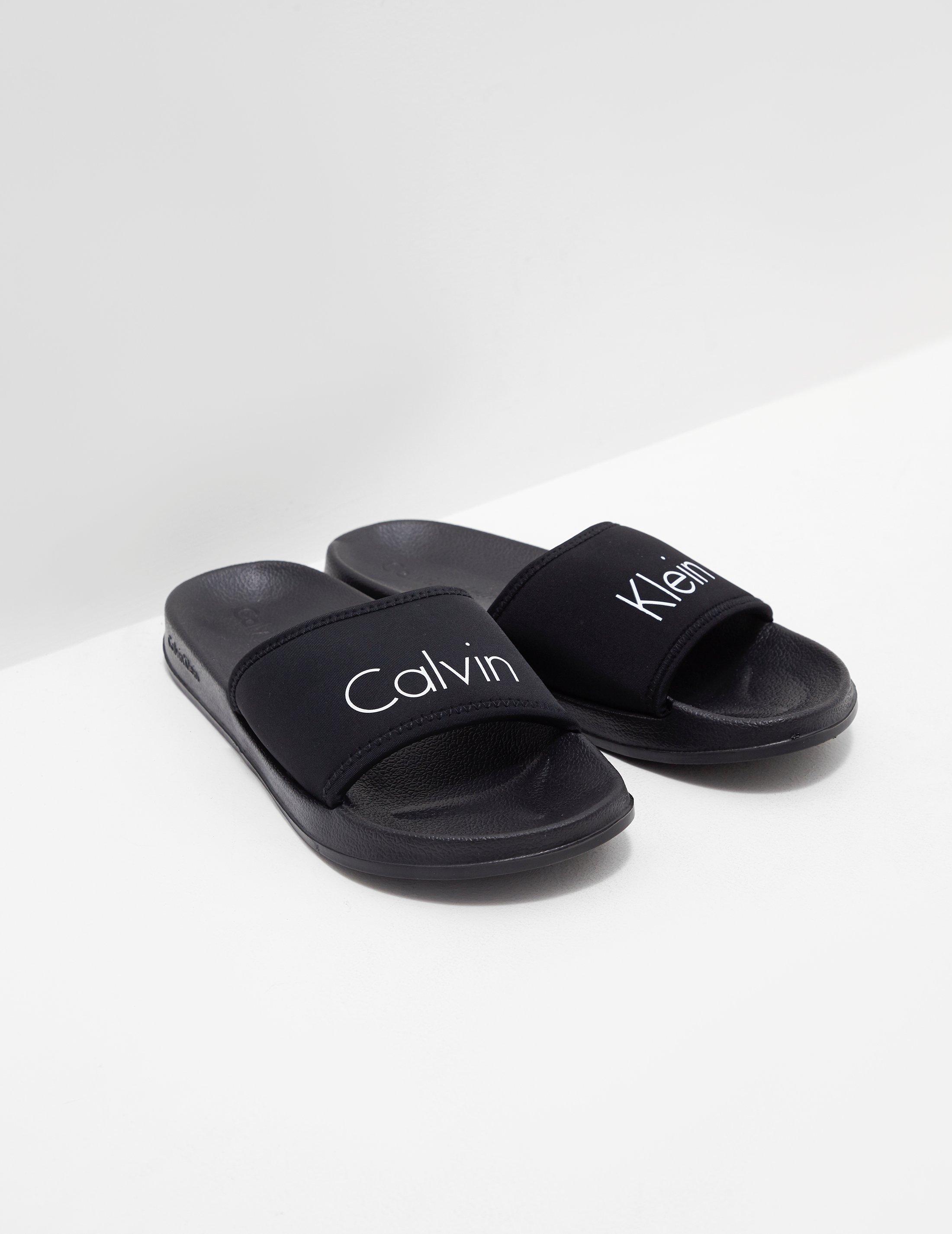 Calvin Klein Neoprene Slides Black | Lyst