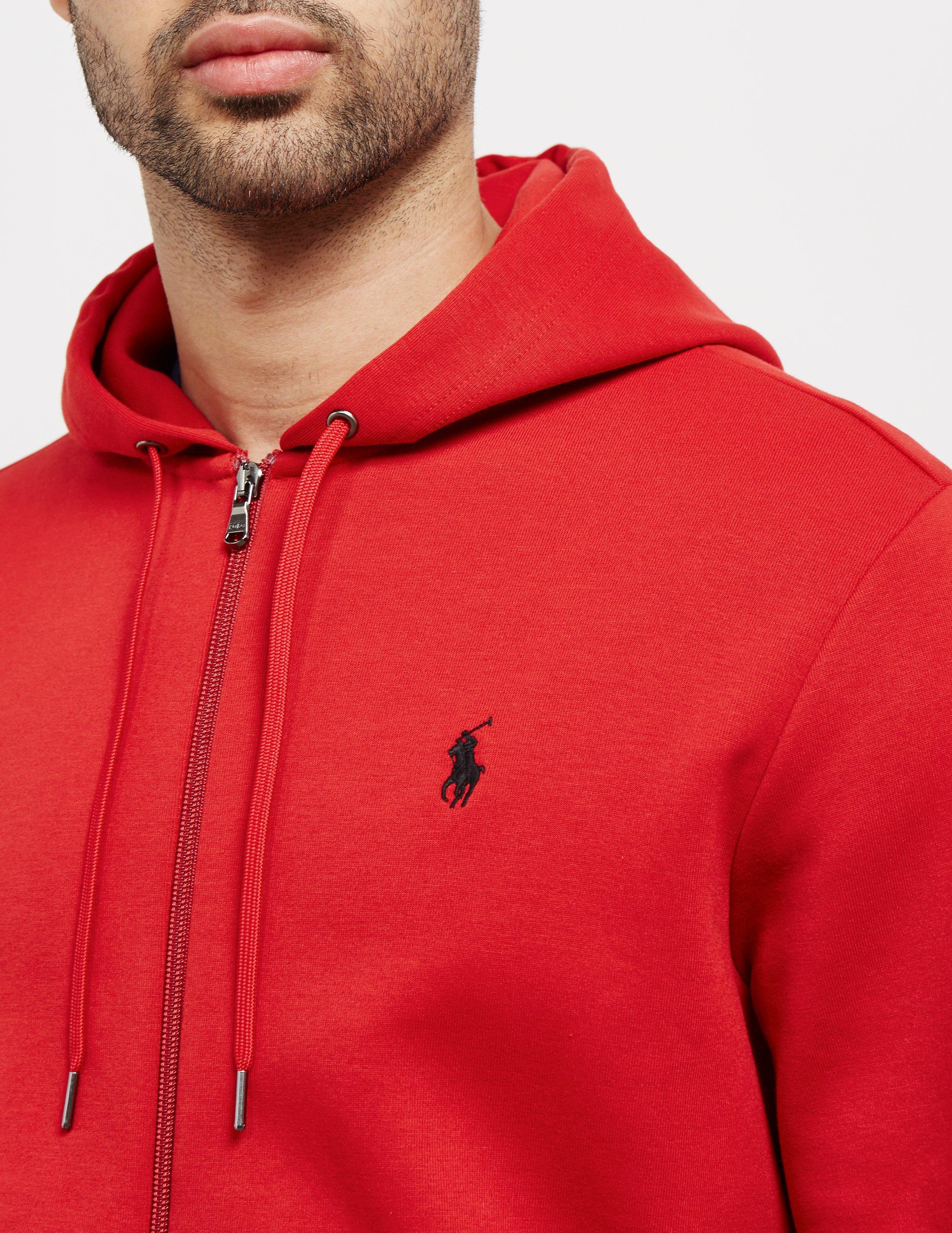 Polo Ralph Lauren Cotton Double-knit Full-zip Hoodie in Red for Men - Lyst