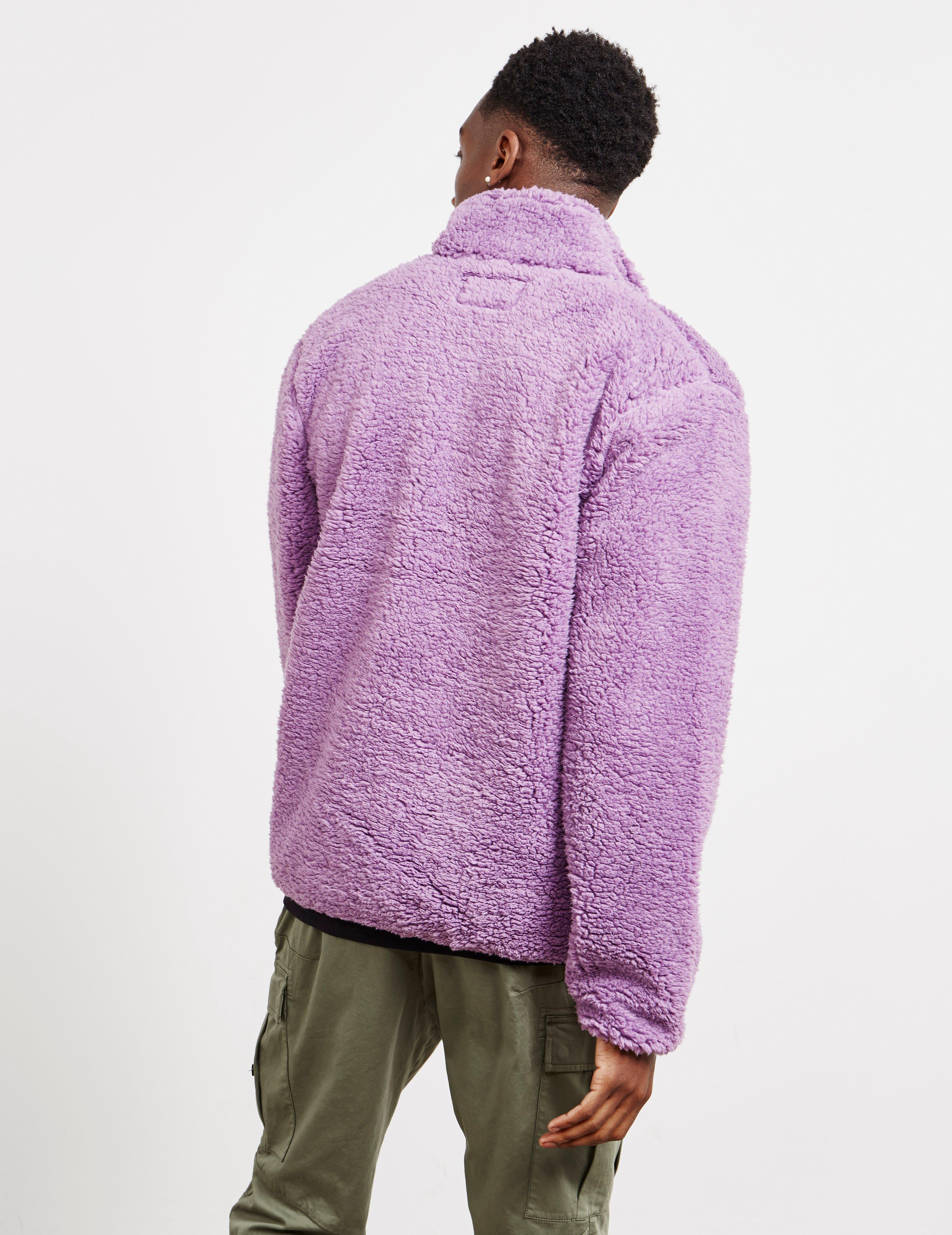 Download Stussy Sherpa Mock Full Zip Fleece Jacket Purple for Men - Lyst