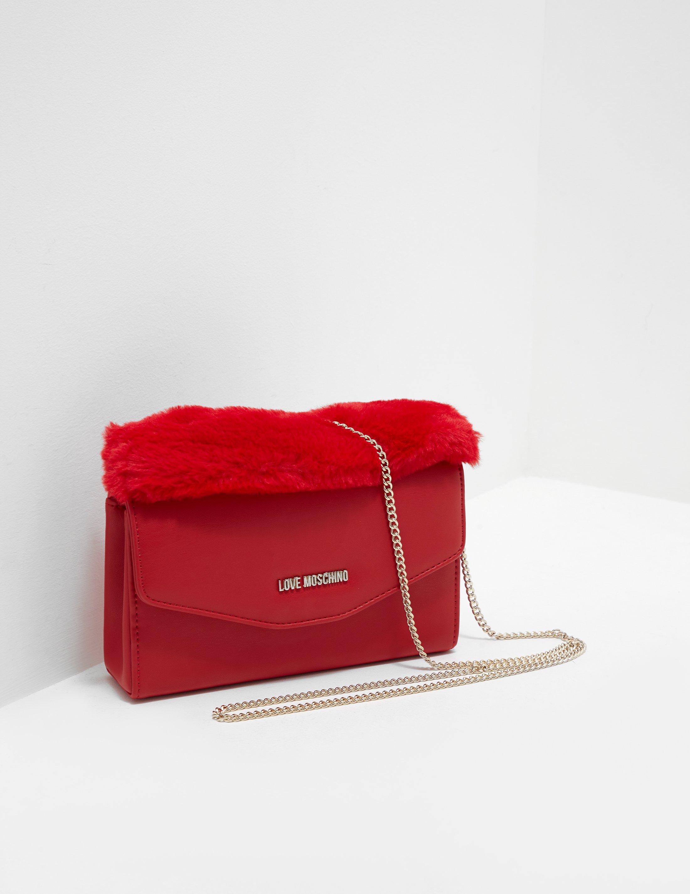 love moschino Red Womens Fur Shoulder Bag Online Exclusive Red.jpeg