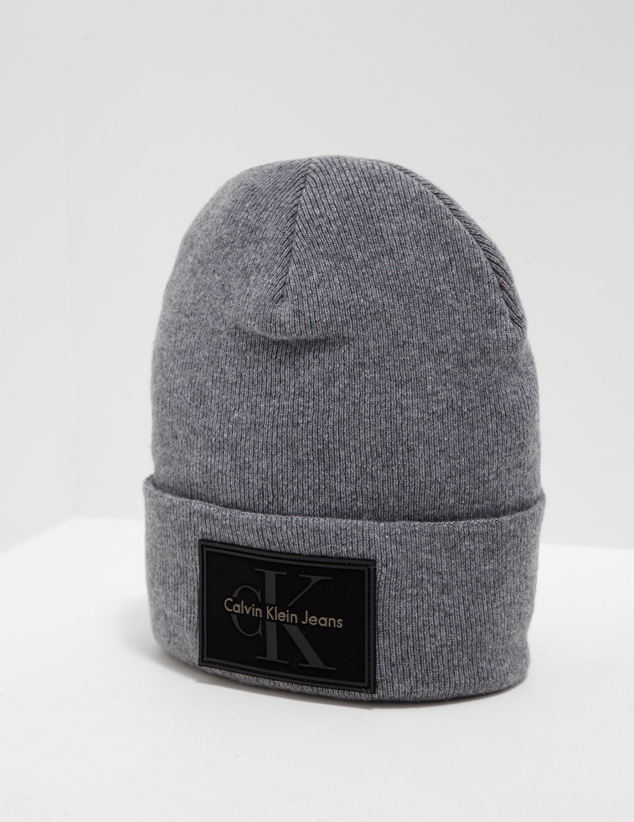 CALVIN KLEIN 205W39NYC Wool Mens Reissue Knitted Beanie Grey/gym in Grey  for Men - Lyst