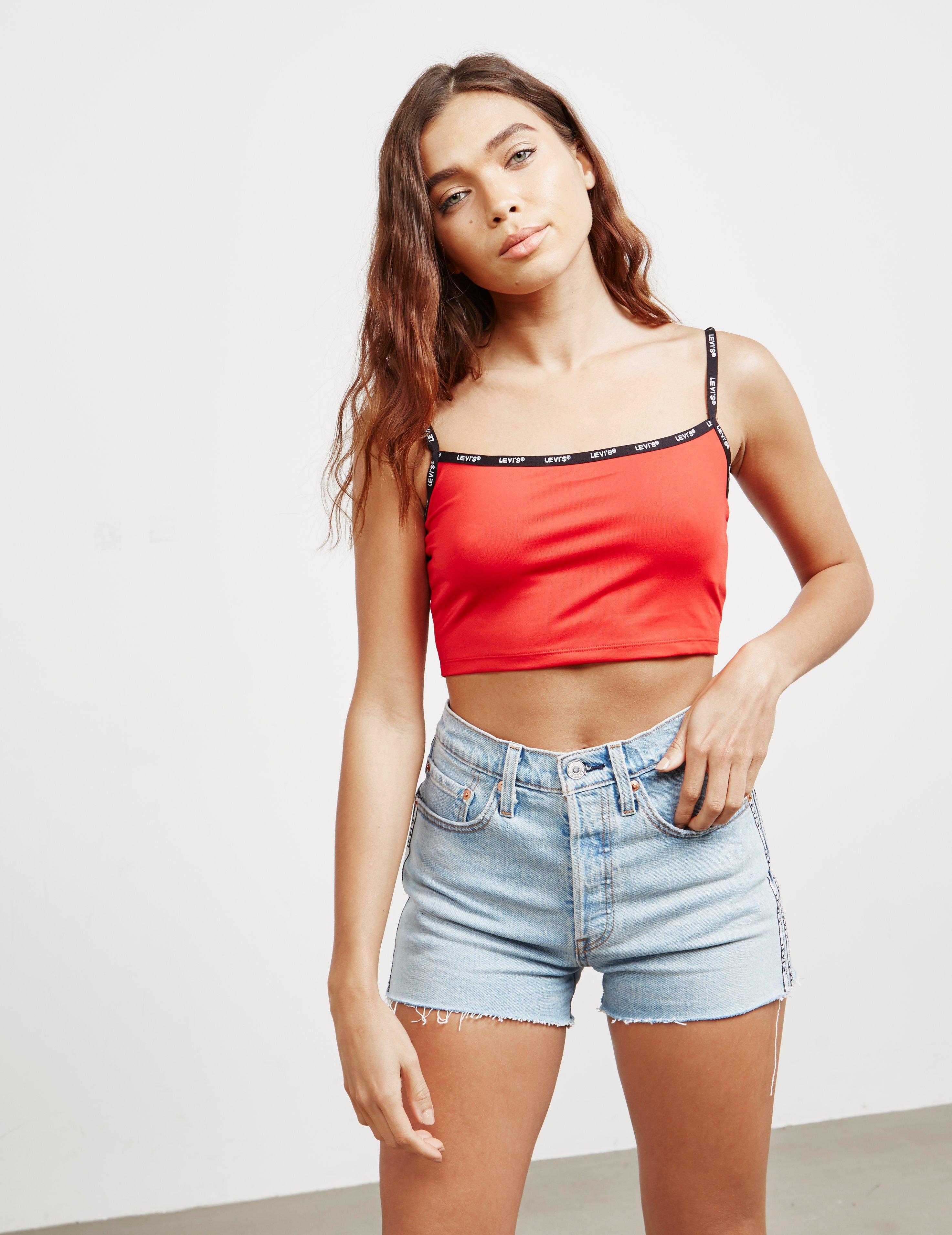 Cotton Levis Zoey Tape Cami Top Red 