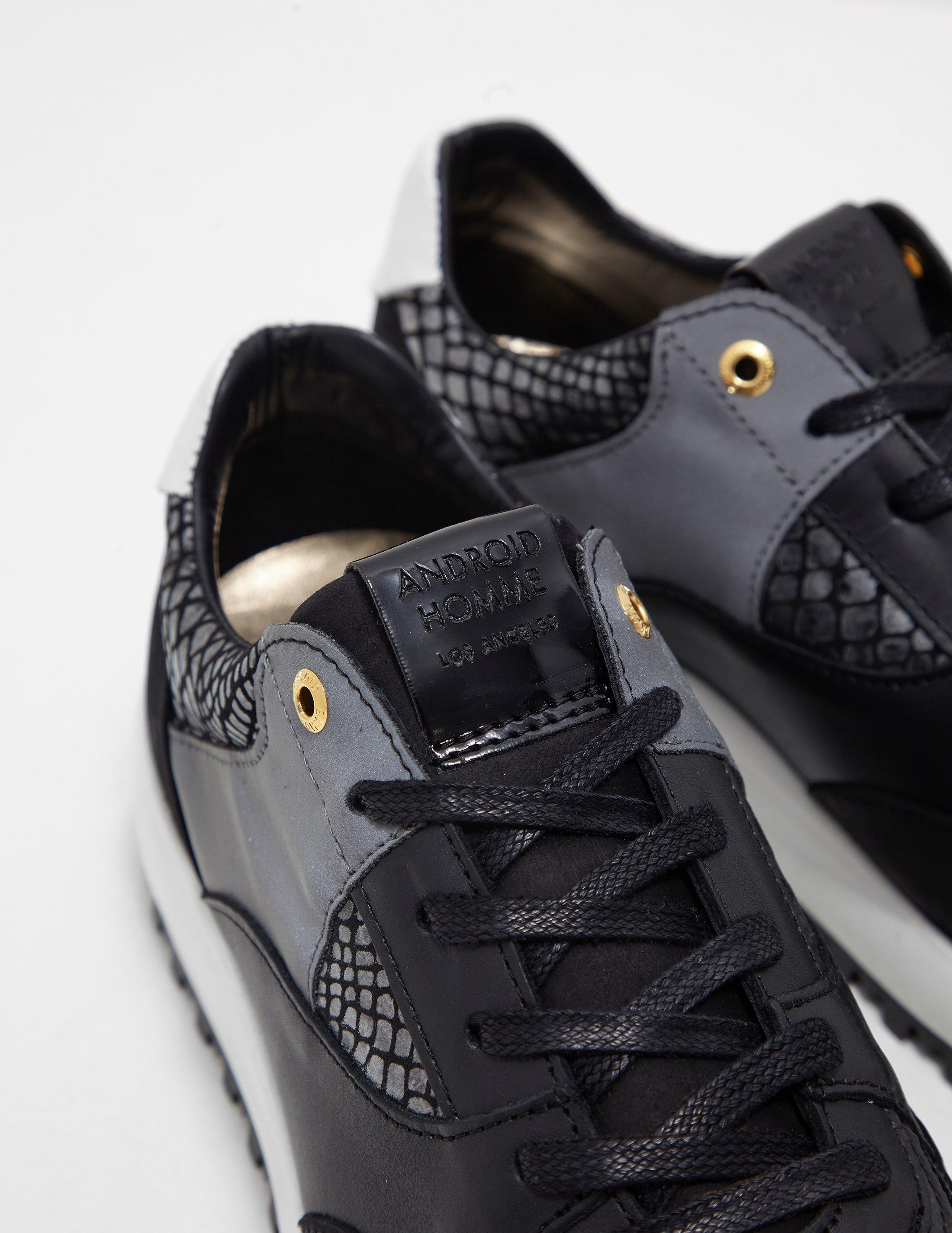 android homme belter metallic trainers