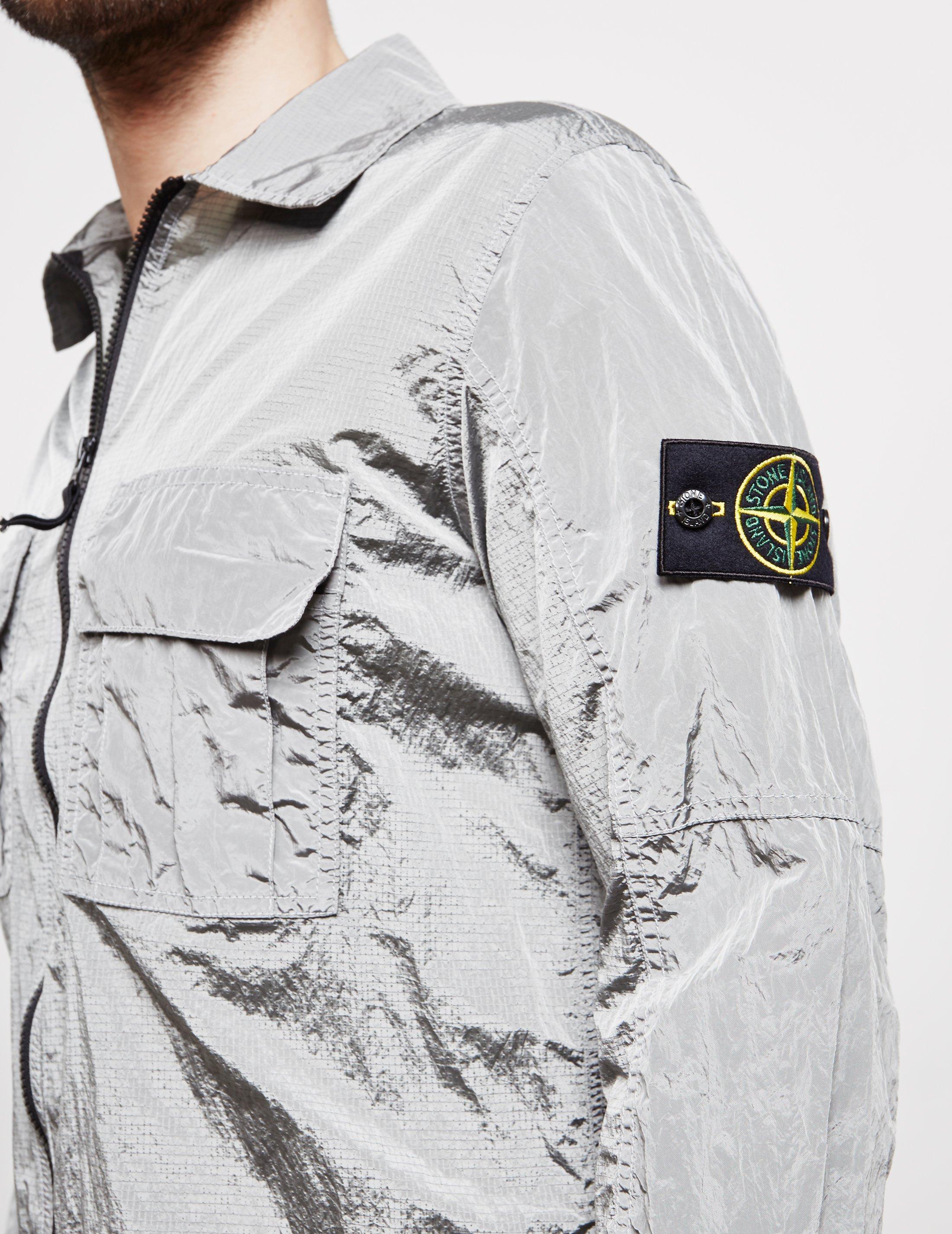 Stone Island Synthetic Nylon Metal Overshirt Grey in Gray for Men | Lyst