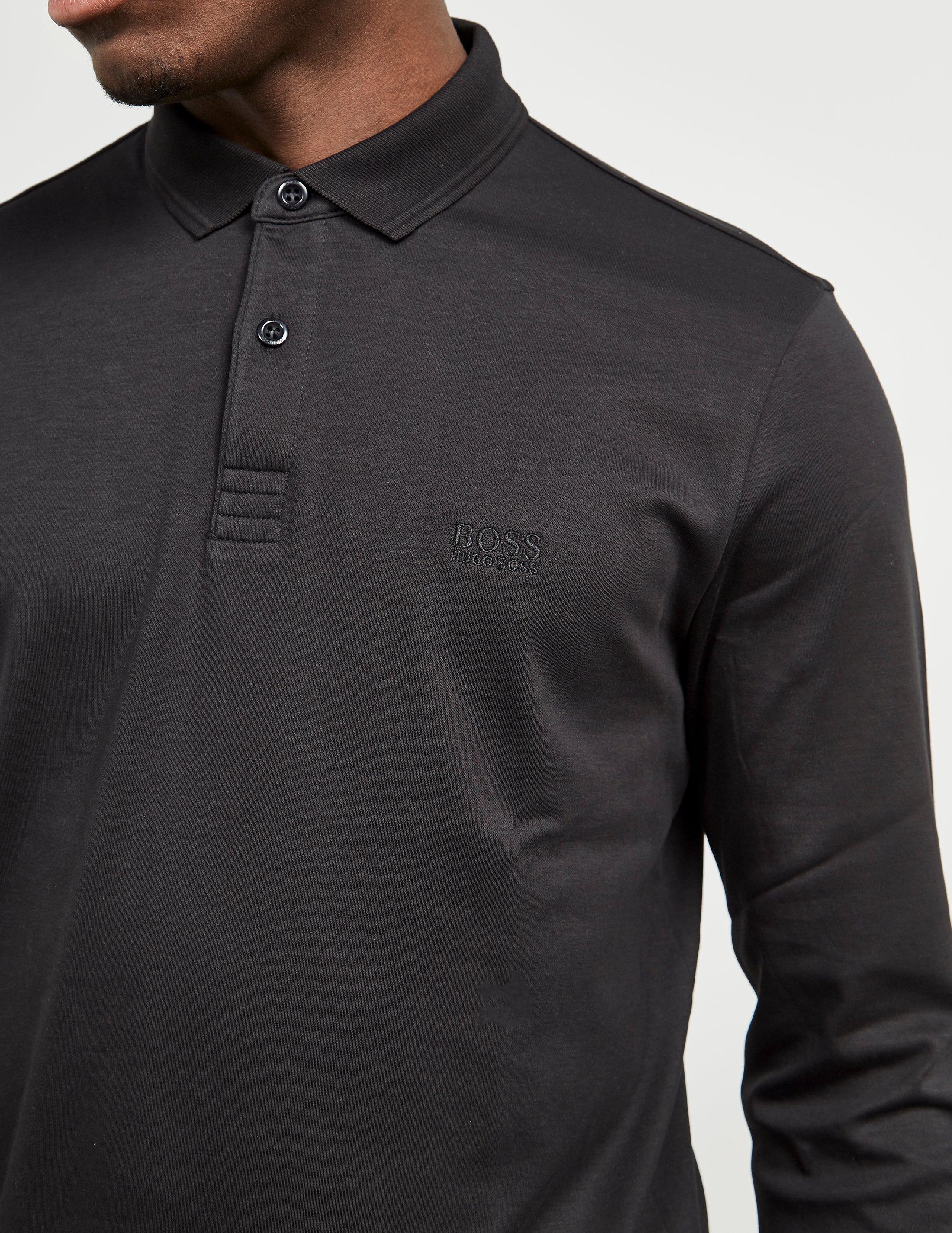 BOSS by HUGO BOSS Pirol Long Sleeve Polo Shirt Black for Men | Lyst