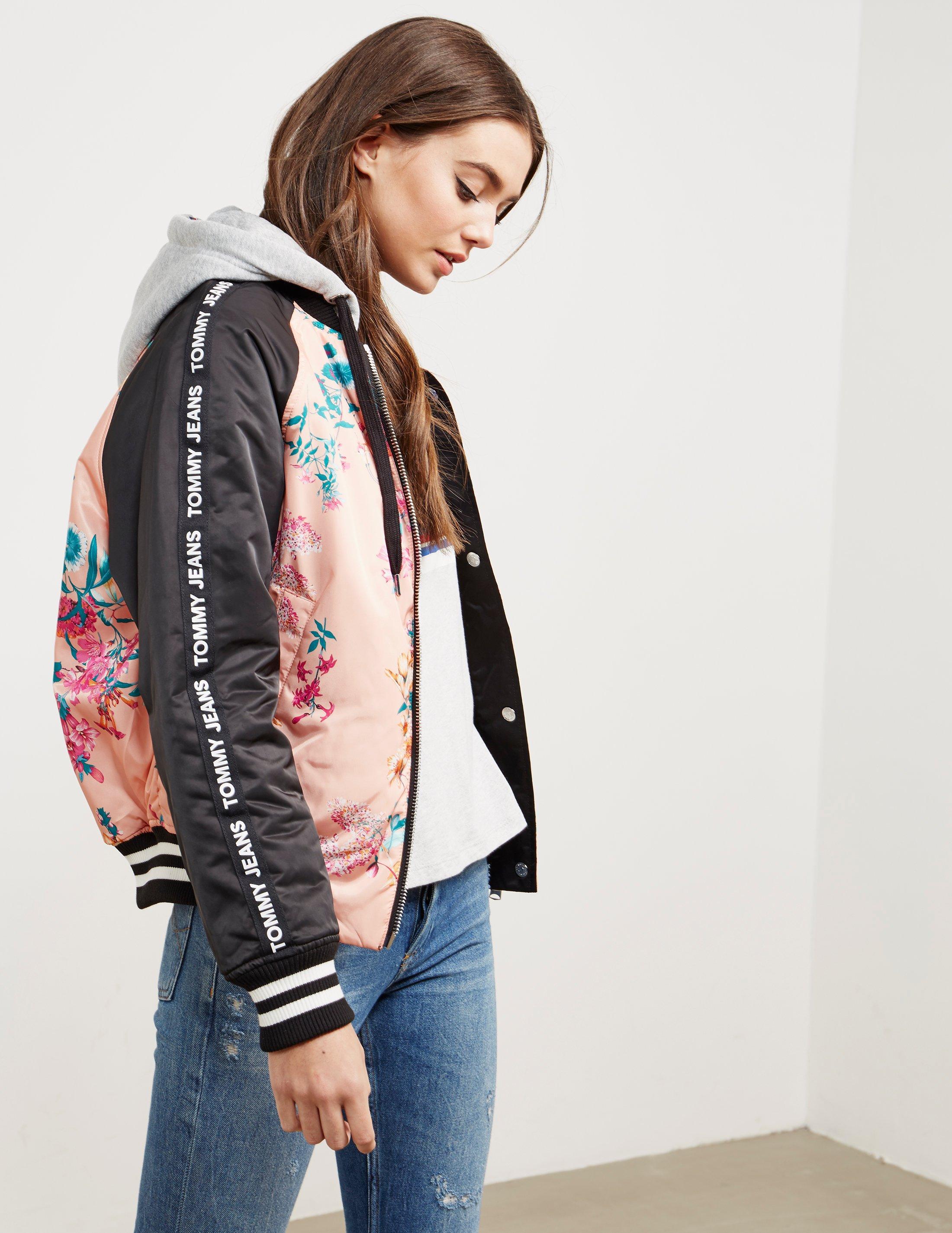 Tommy Hilfiger Denim Womens Reverse Floral Hooded Jacket - Online Exclusive  Black - Lyst