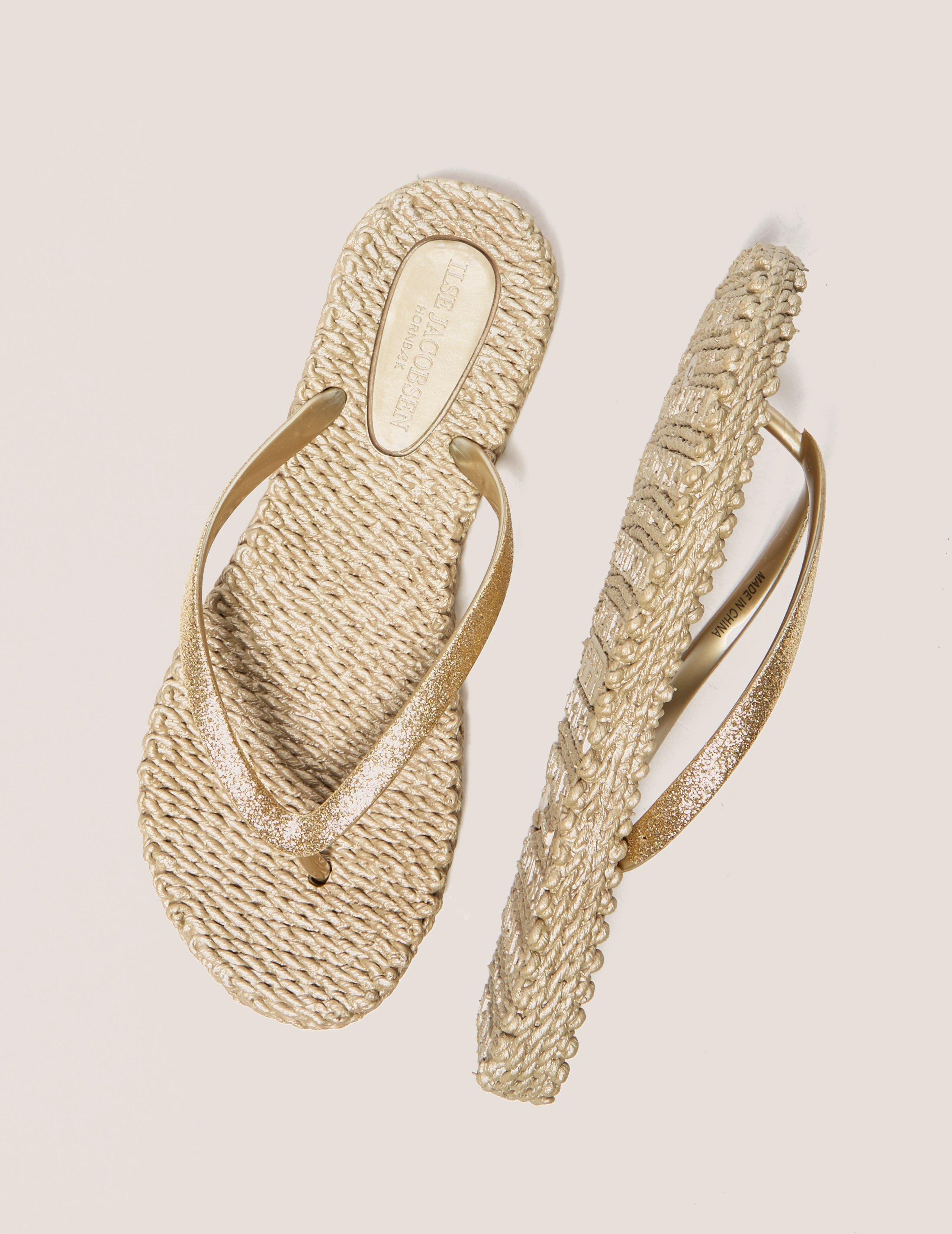 Ilse Jacobsen Glitter Flip Flops in Gold (Metallic) - Lyst