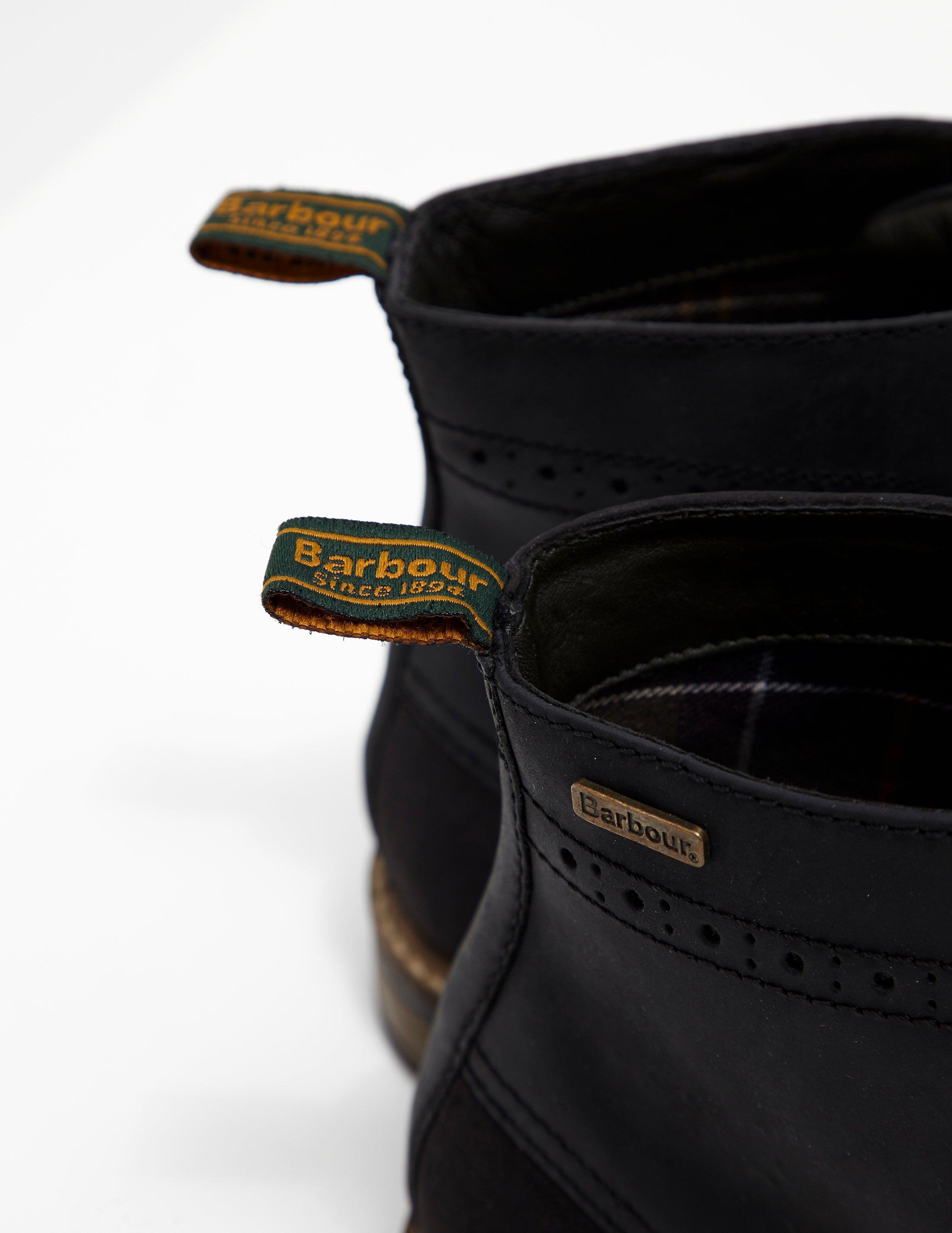 barbour mens black belsay brogue boots