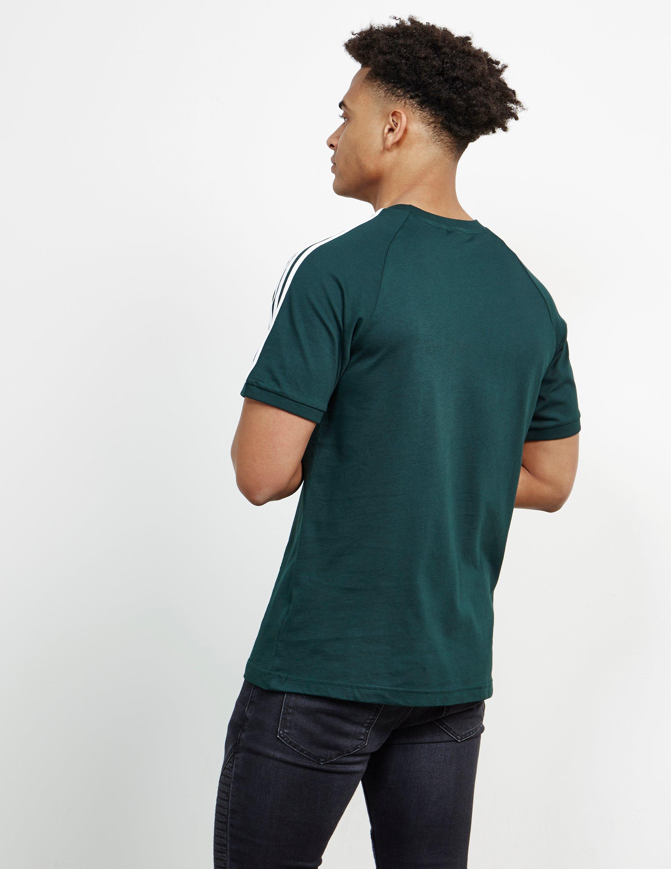 adidas Originals Cotton 3-stripes Short Sleeve T-shirt in Green for Men |  Lyst