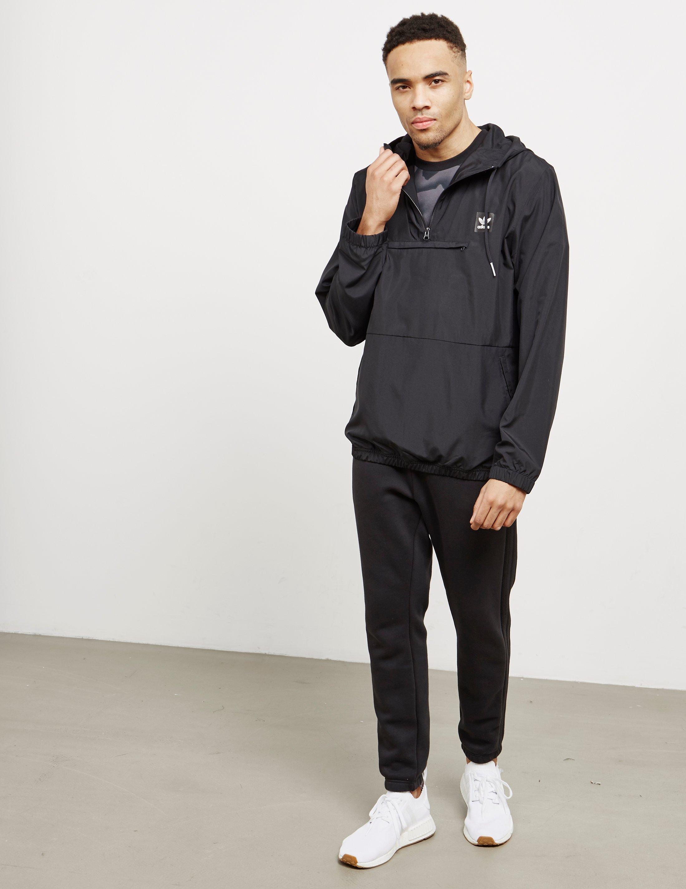 adidas Originals Mens Half Zip Hip Lightweight Jacket Black/black for Men |  Lyst