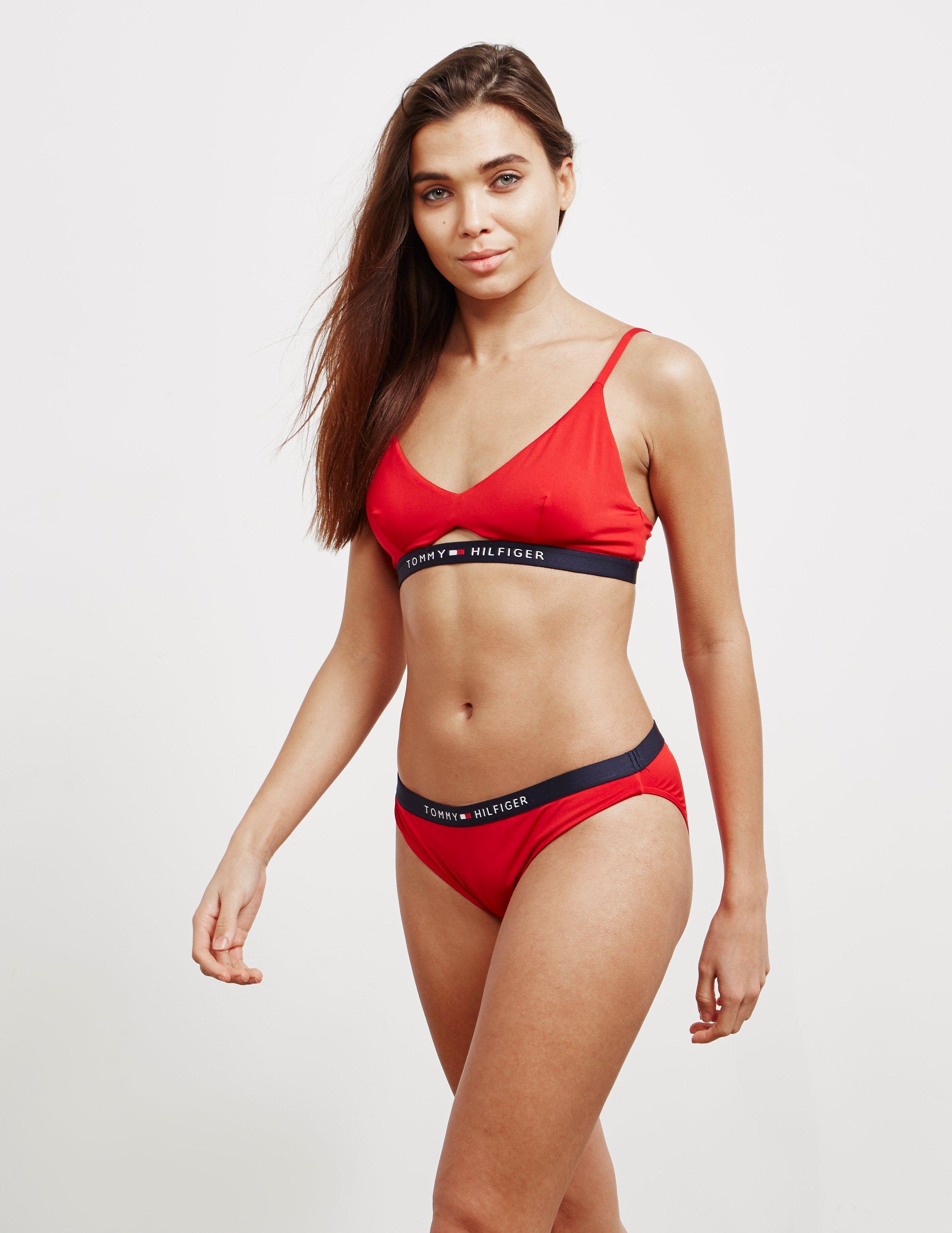 Tommy Hilfiger Synthetic Core Bikini Bottoms Red/navy - Lyst