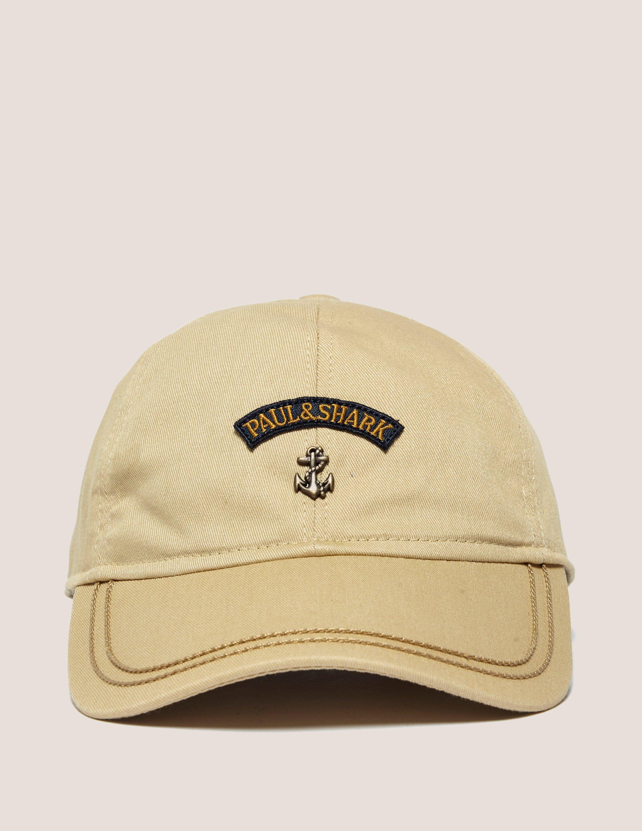 Paul \u0026 Shark Mens Anchor Cap Beige in 