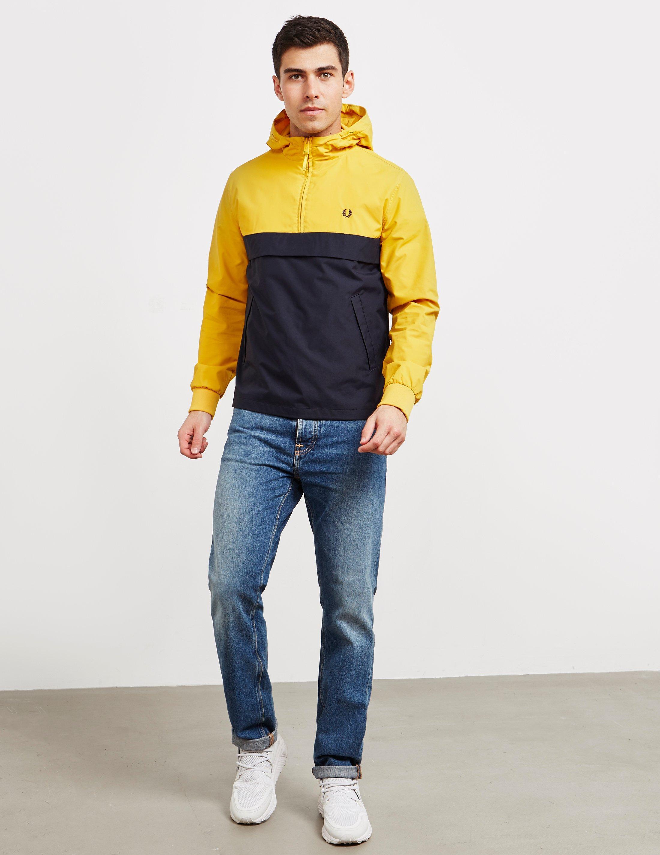 fred perry half zip panelled jacket