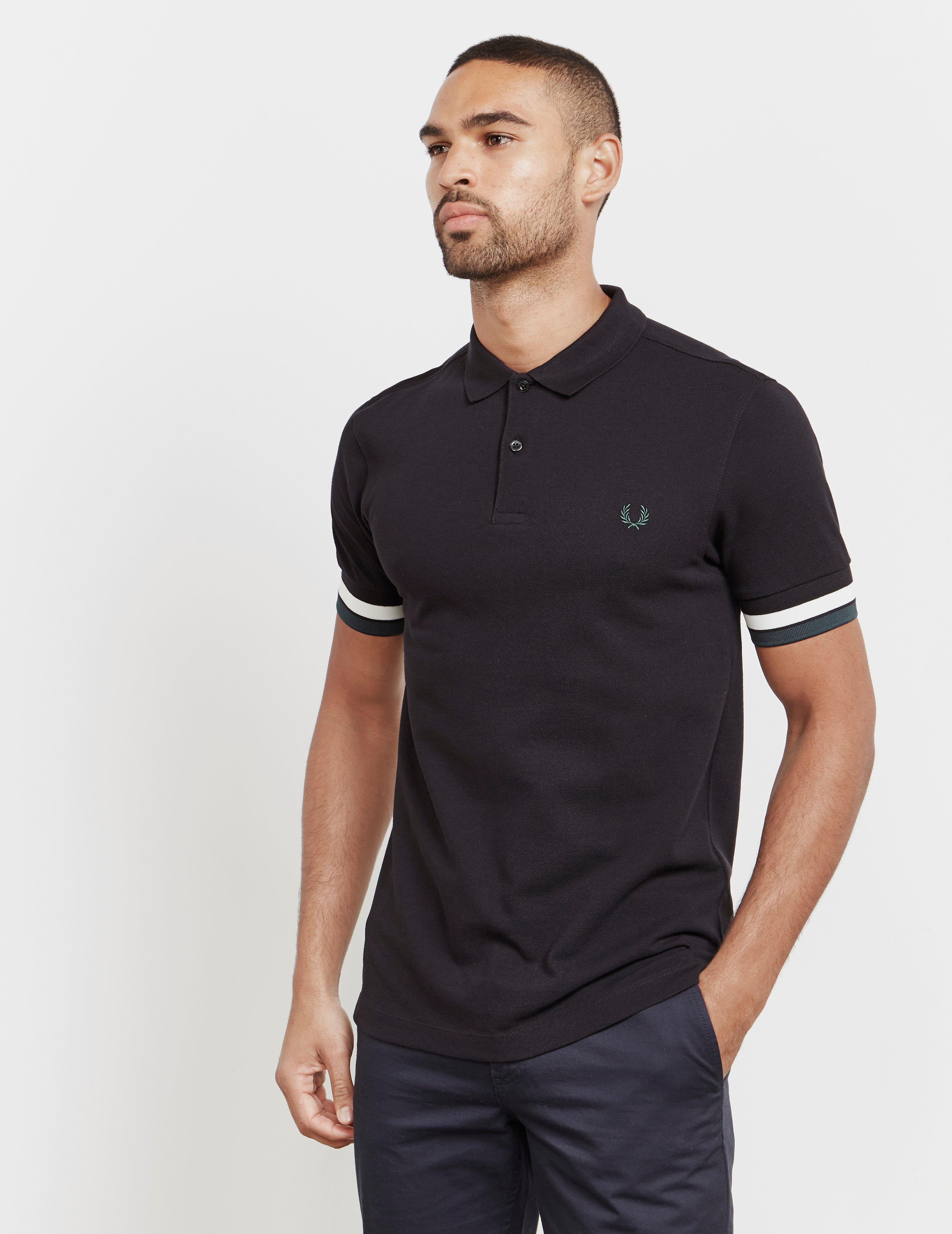 fred perry bold cuff short sleeve polo shirt