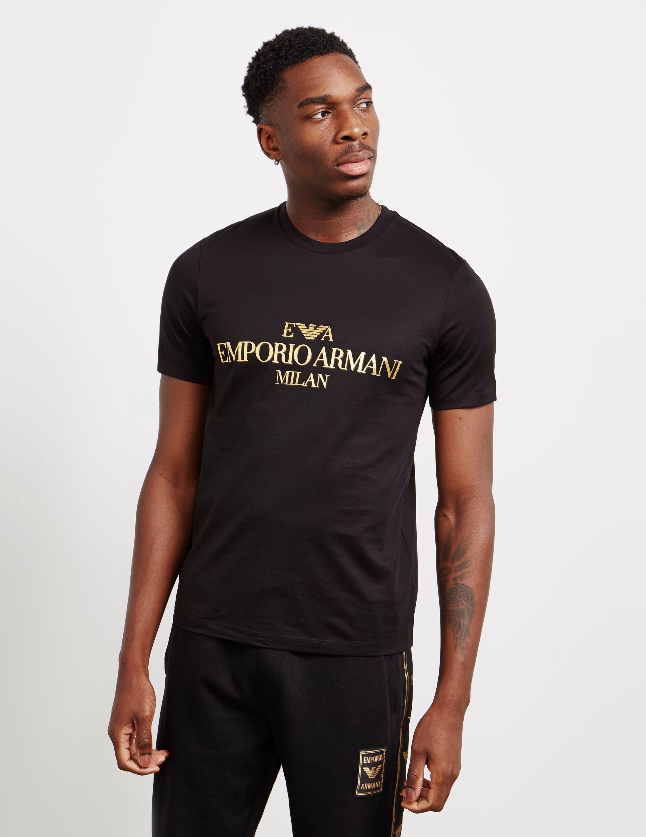 Emporio Armani Milan Short Sleeve T-shirt Black for Men | Lyst