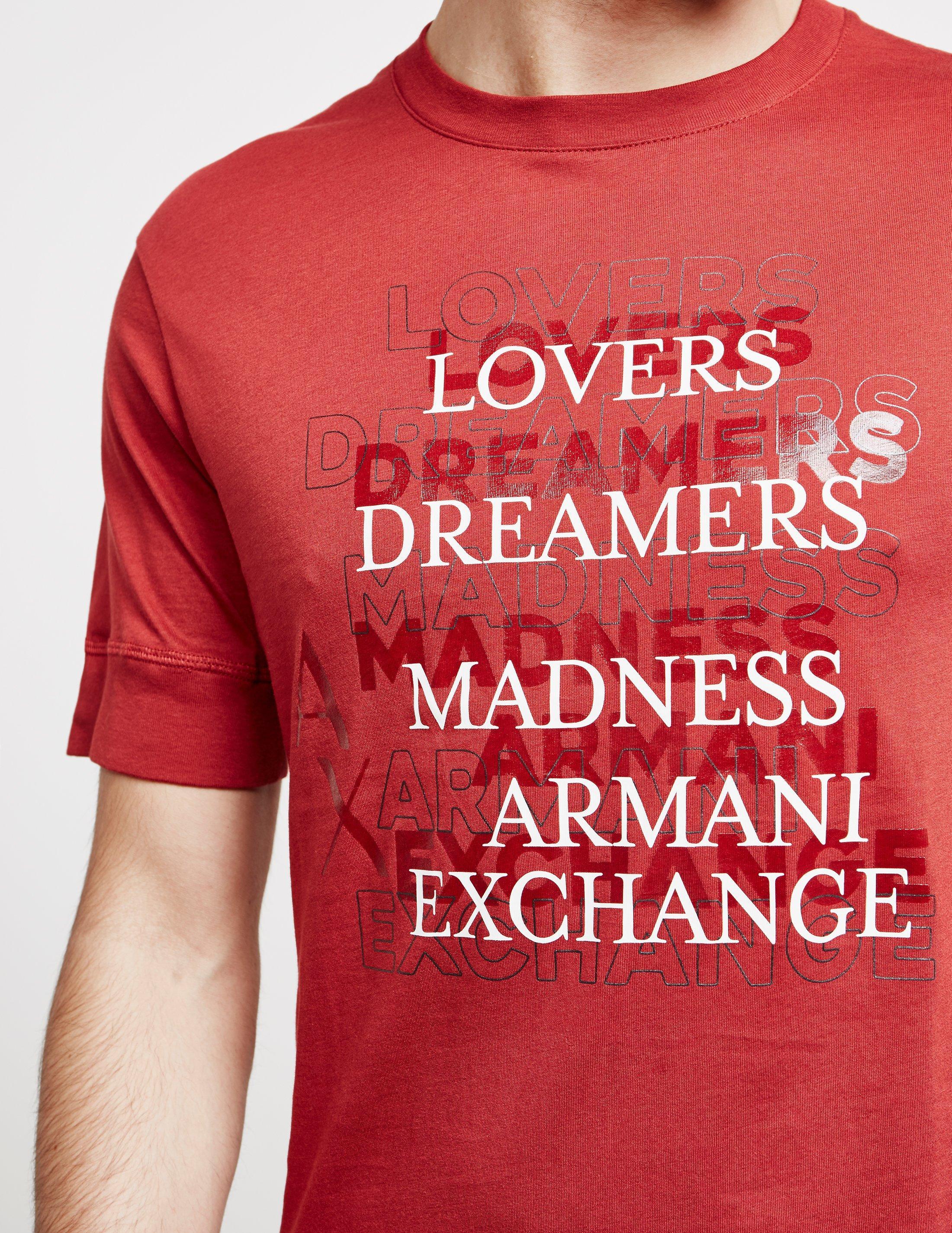 red armani exchange shirts