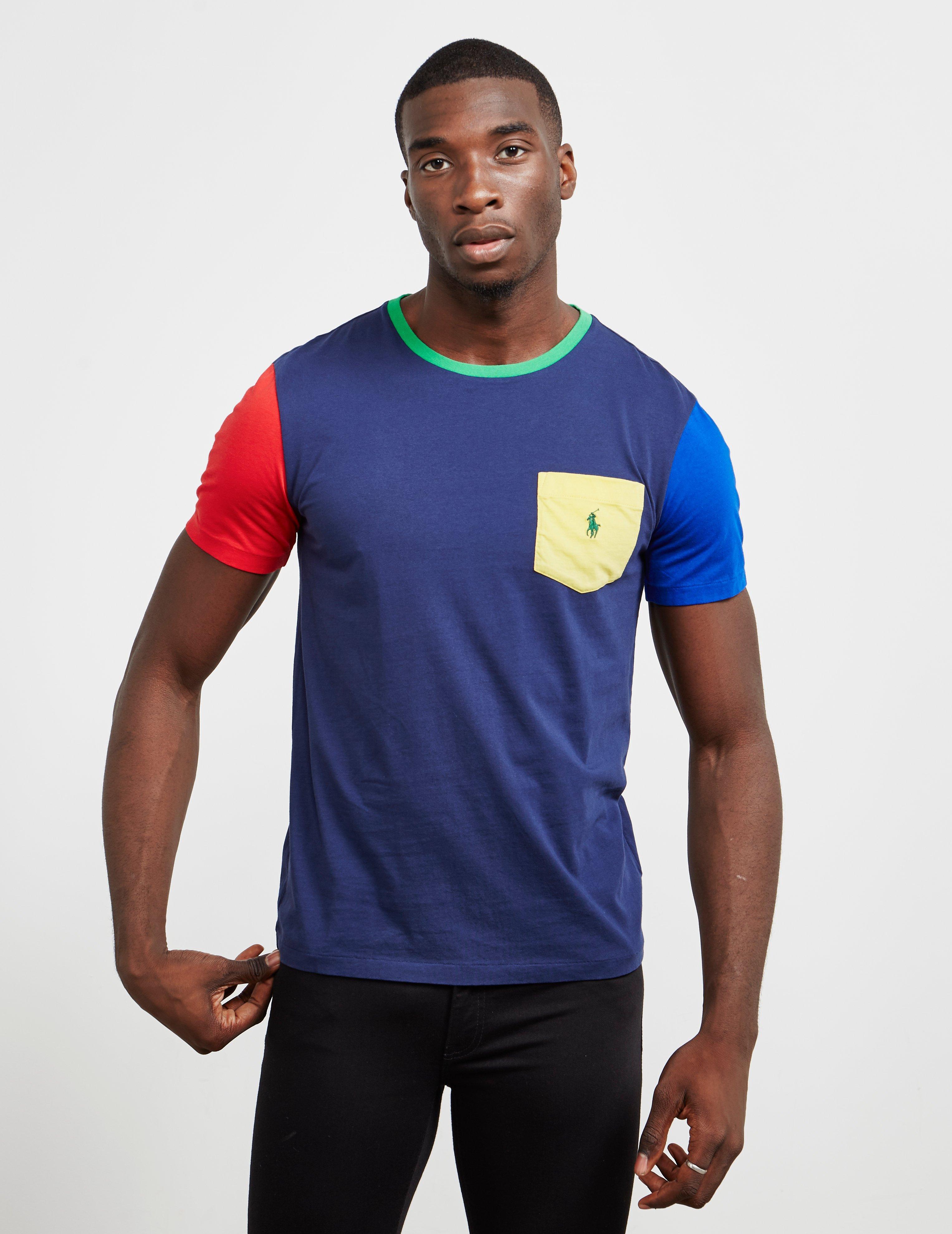 Polo Ralph Lauren Colour Block Short Sleeve T-shirt Blue for Men - Lyst