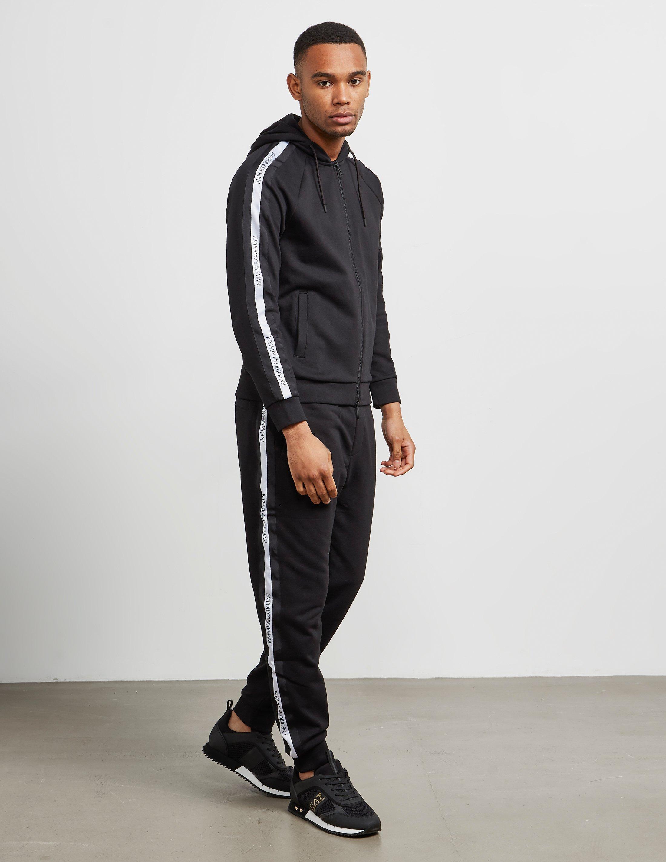 emporio armani full zip hoodie black