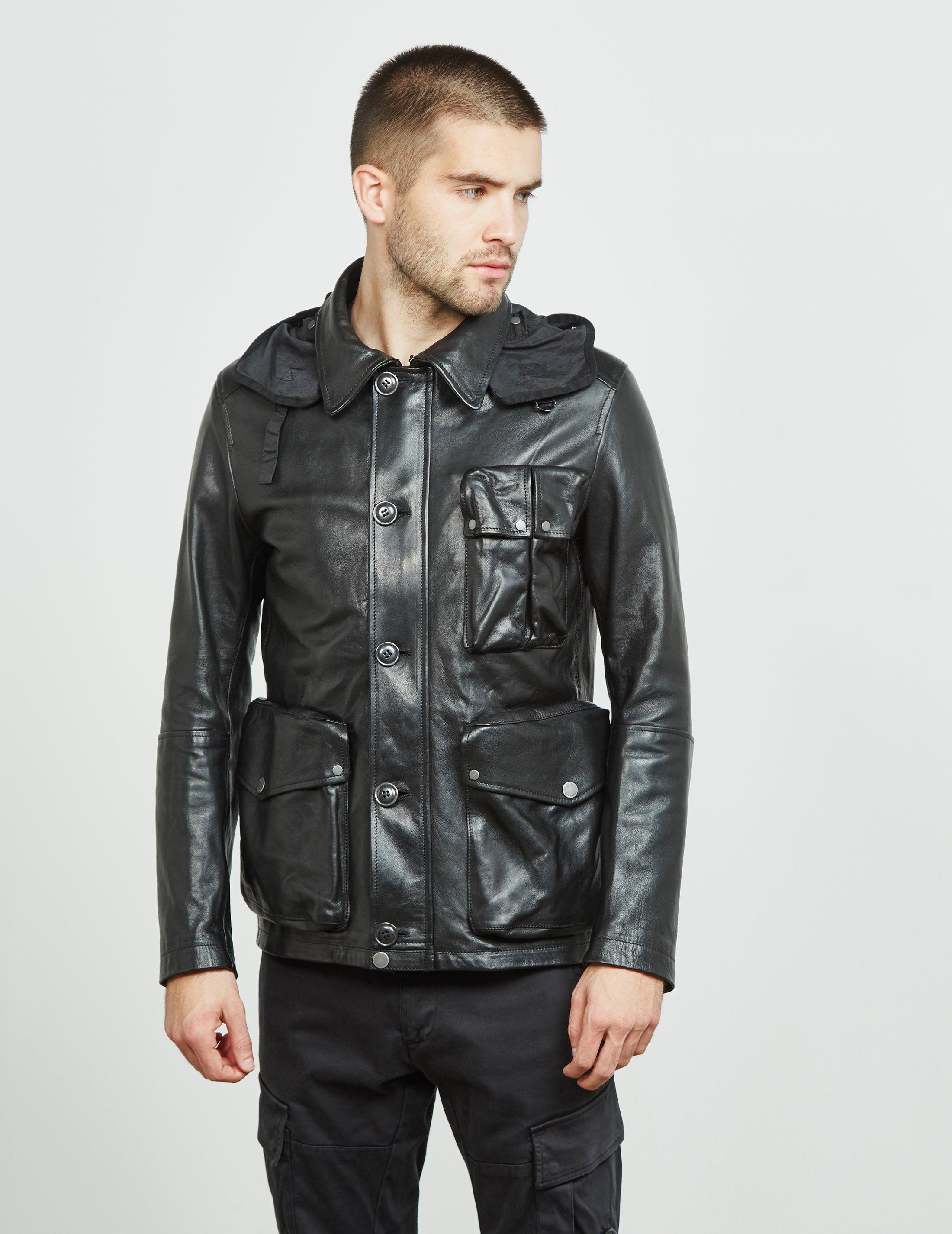 C.P. Company Millie Leather Jacket Black for Men | Lyst