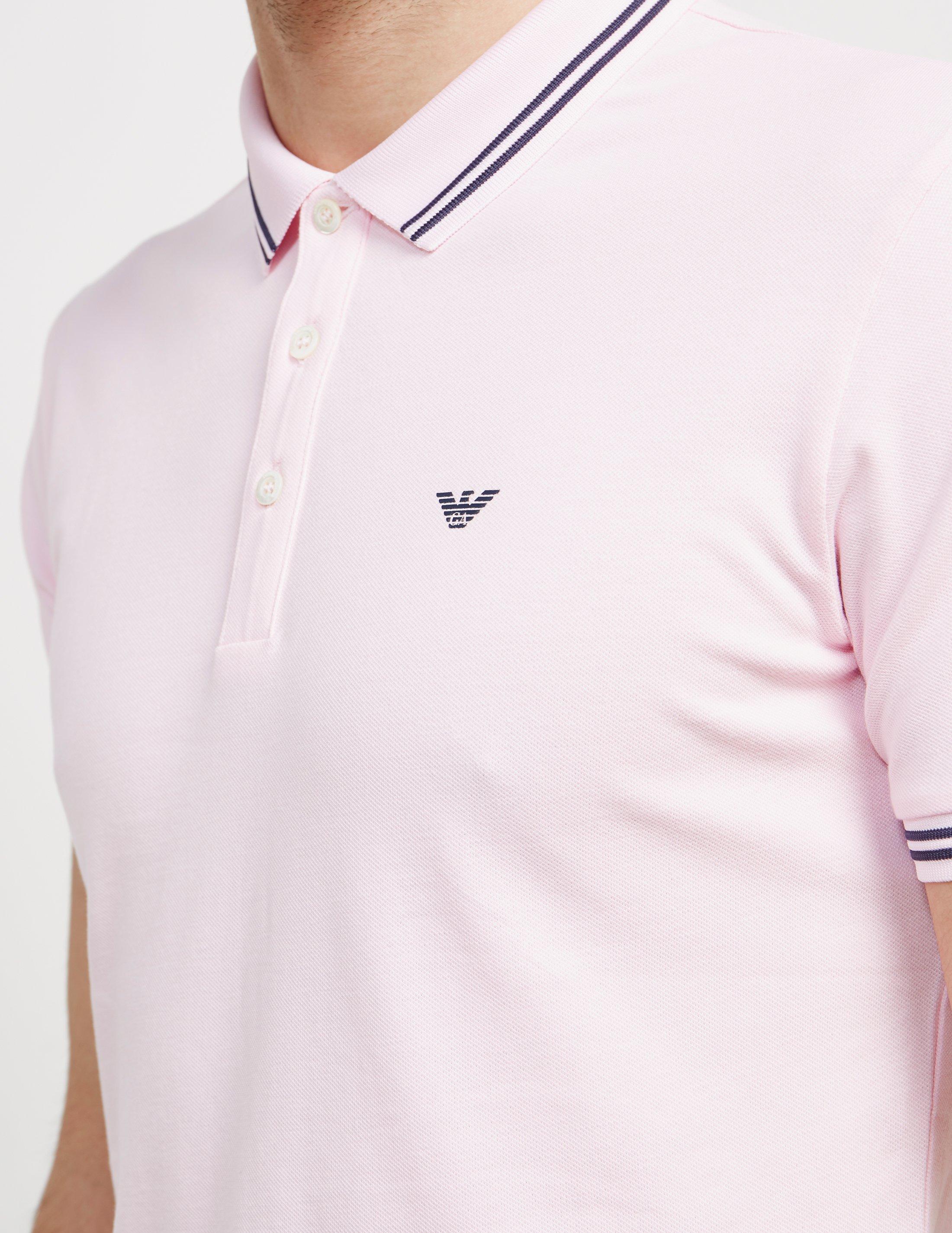 pink armani polo shirt